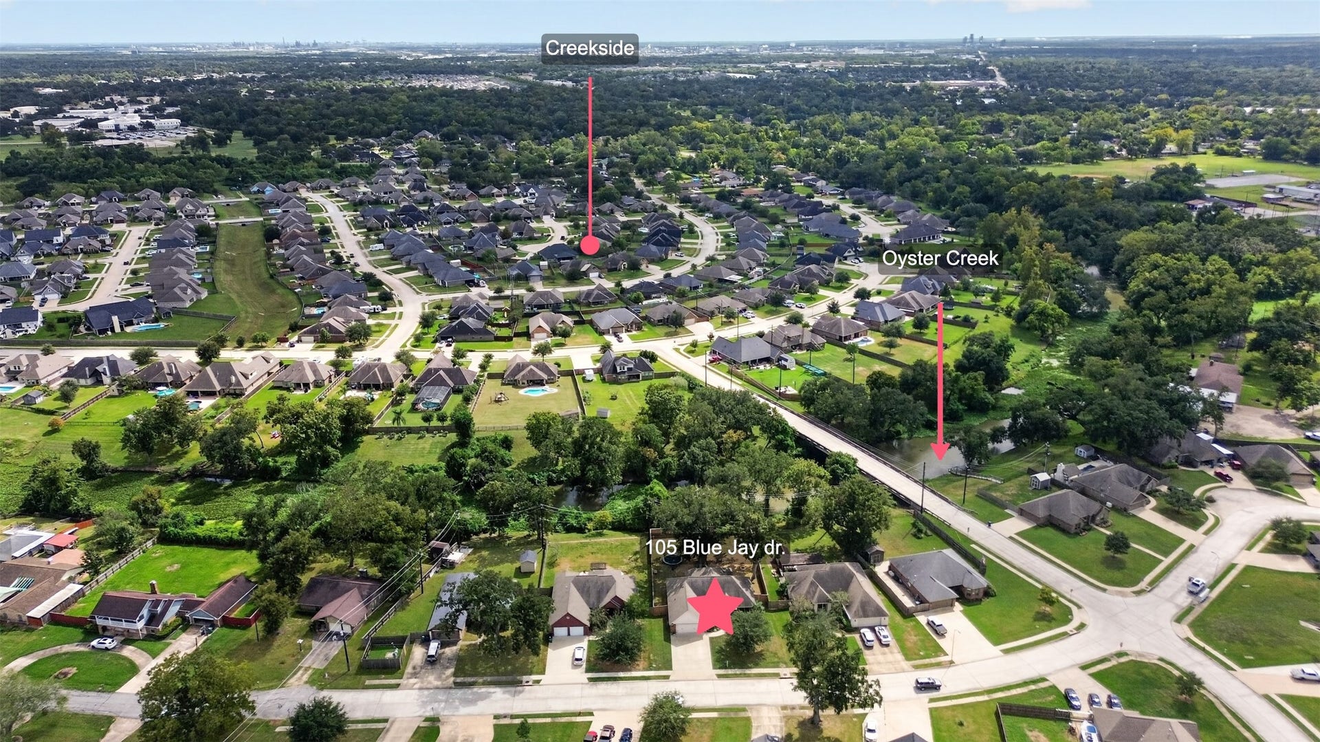 105 Blue Jay Drive, Richwood, TX 77566 Aerial View
