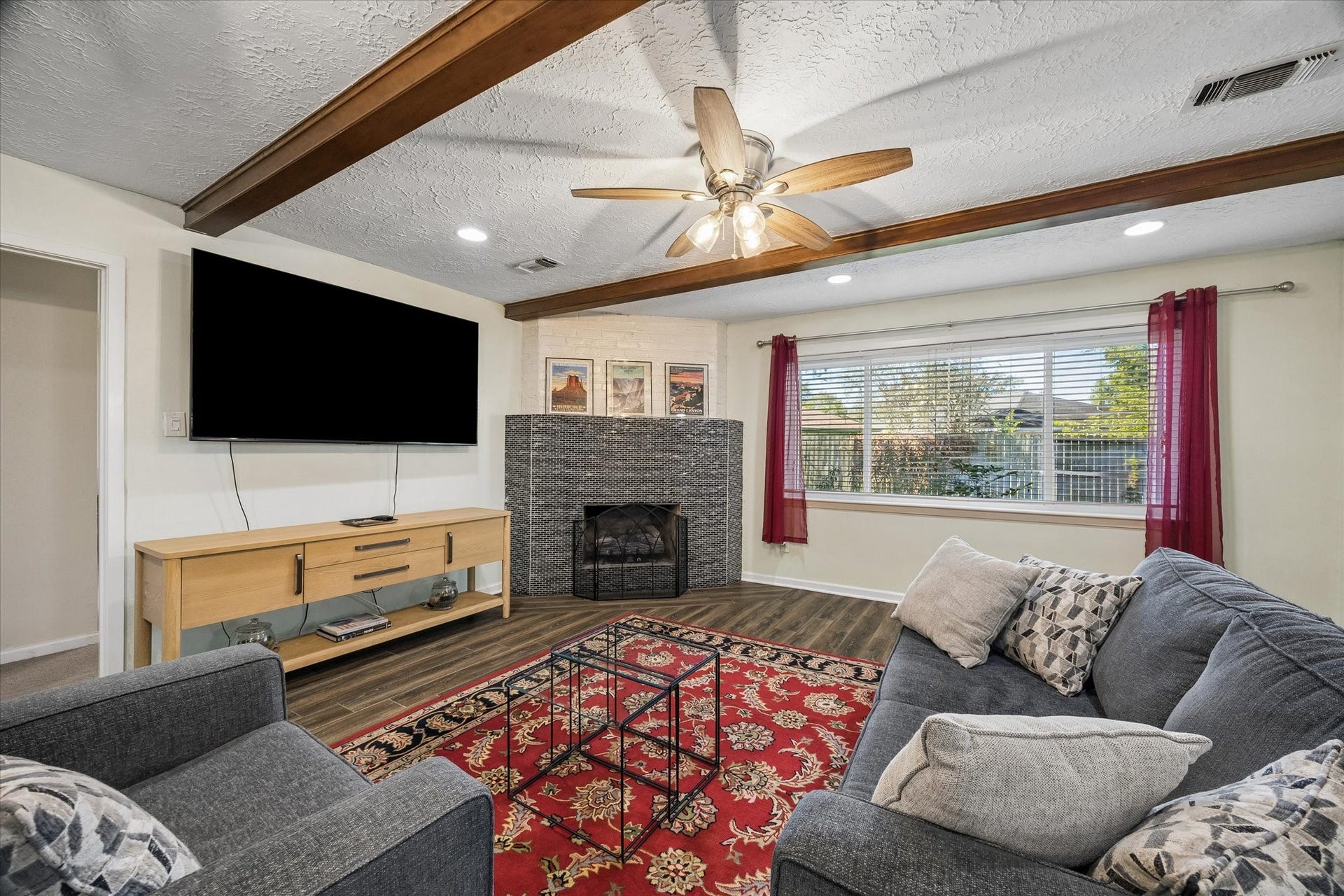 15726 Blackhawk Boulevard, Friendswood, TX 77546 Another view of the light and bright family room with large windows overlooking the backyard.