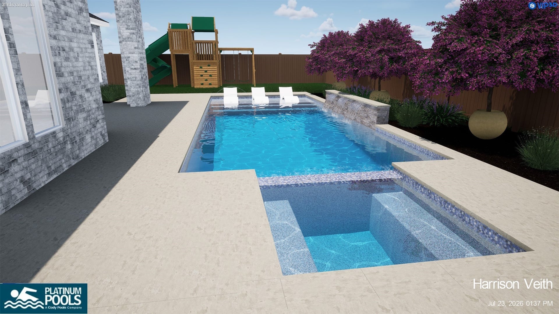 2703 Ripe Amber Cup Court, Richmond, TX 77406 **POOL RENDITION** Plenty of space to add a pool!