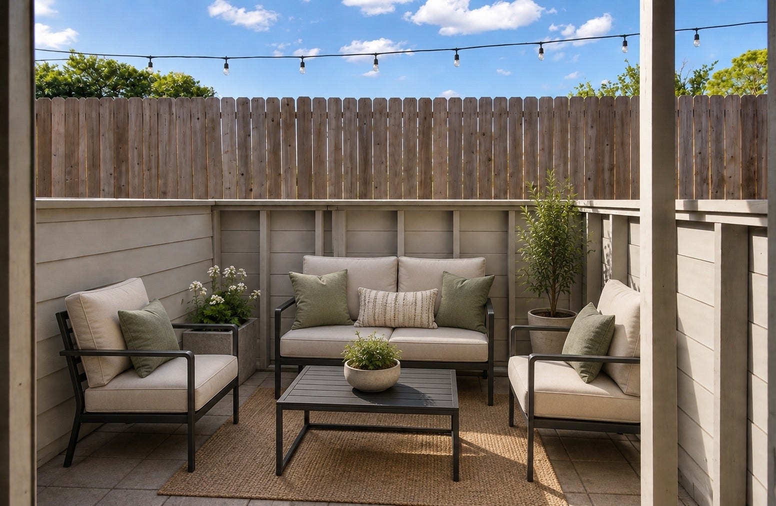 260 El Dorado Boulevard, #1105, Houston, TX 77598 AI Staged Back Patio