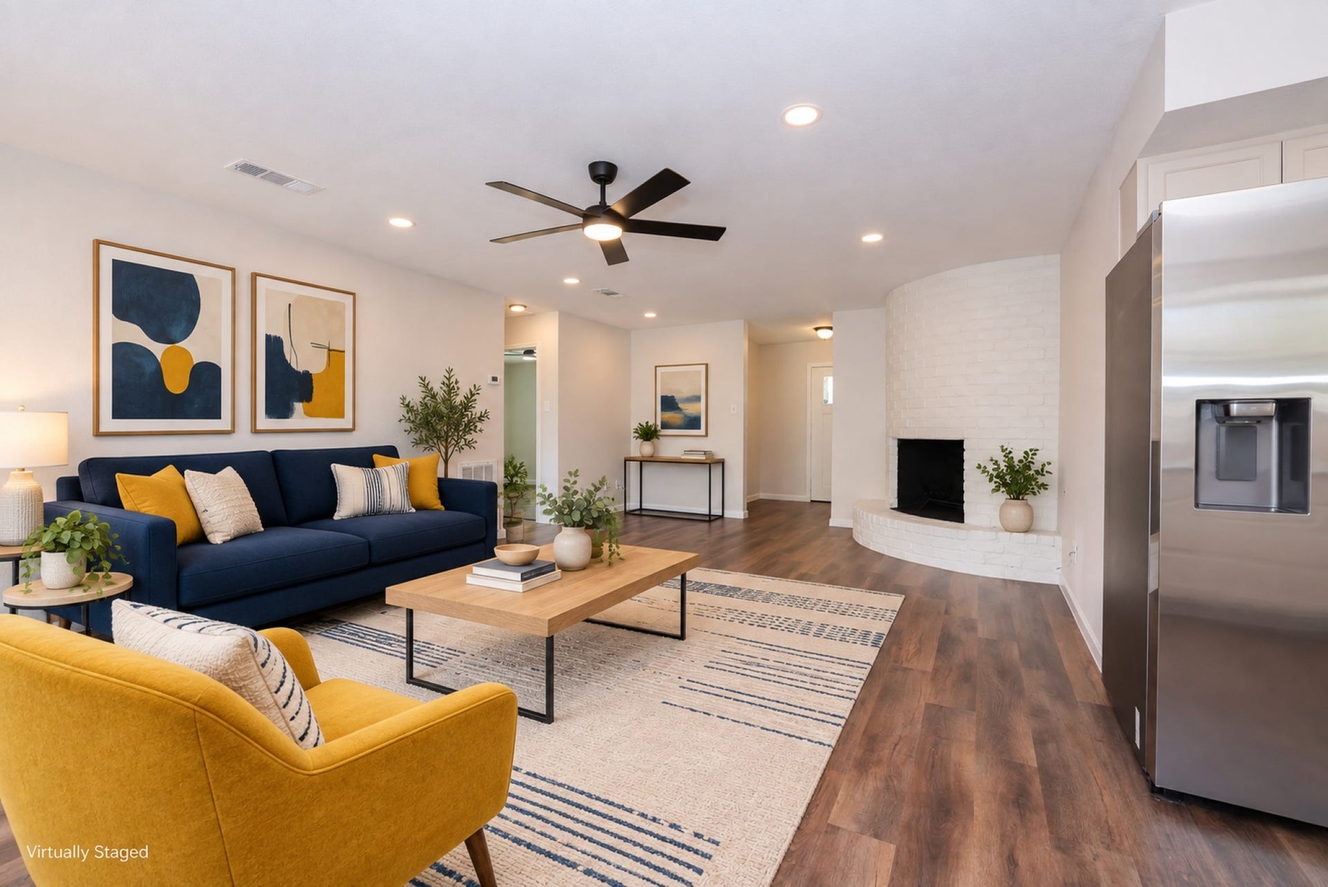 1506 Wilshire Park Drive, Houston, TX 77038 Spacious Living rime with cozy fireplace.
Digitally Enhanced Photo