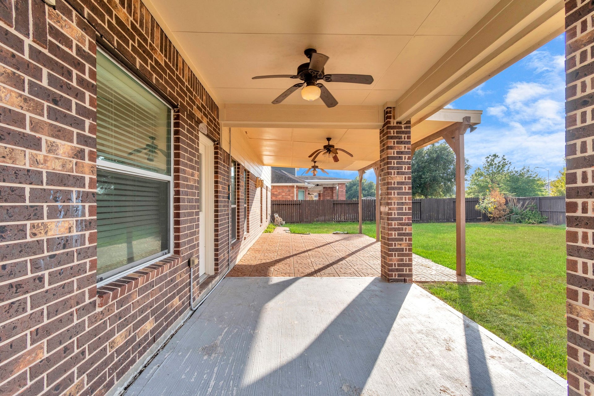 Covered extended back patio