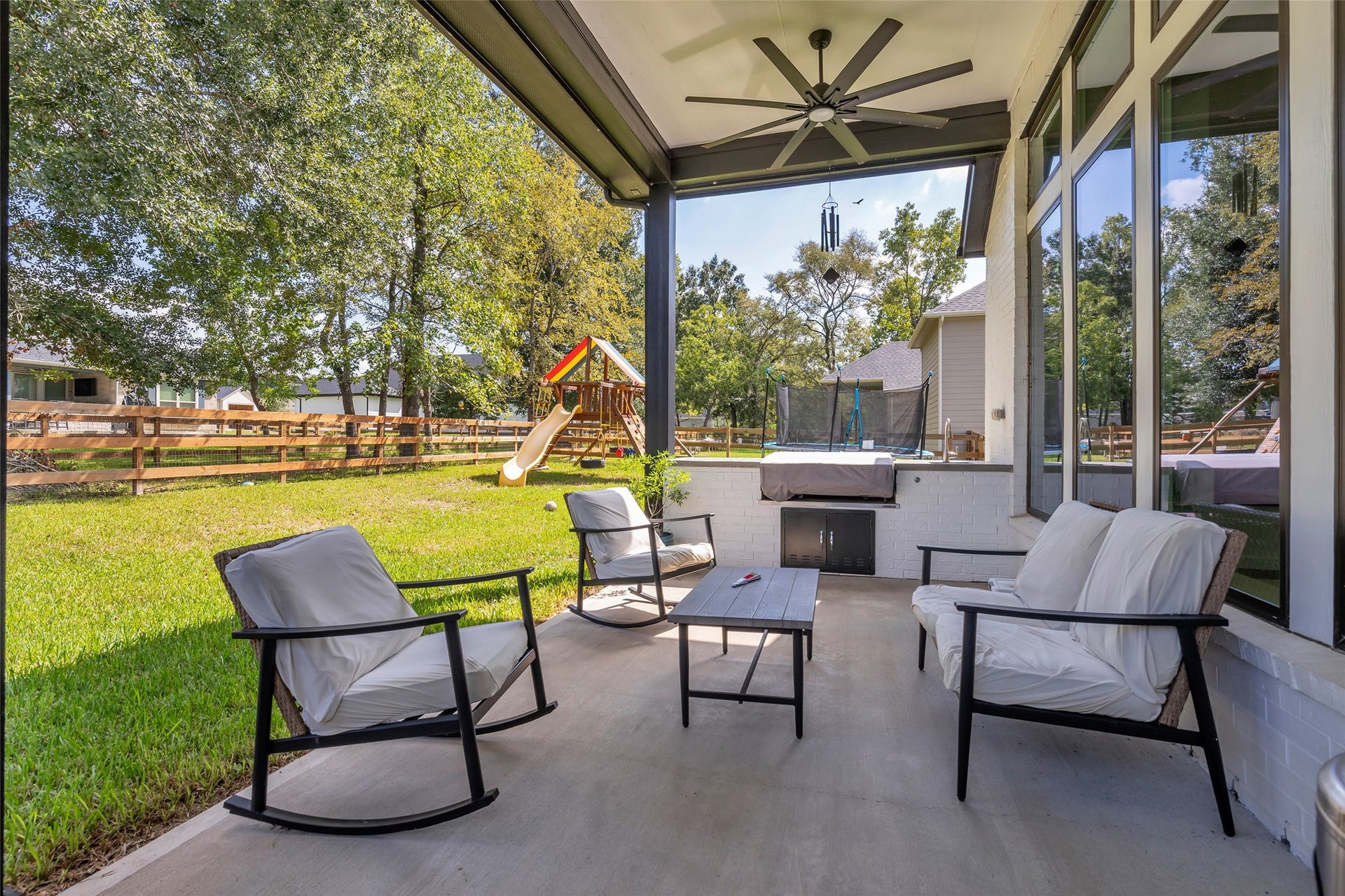 734 Satterwhite Farms Lane, Magnolia, TX 77354 Back porch