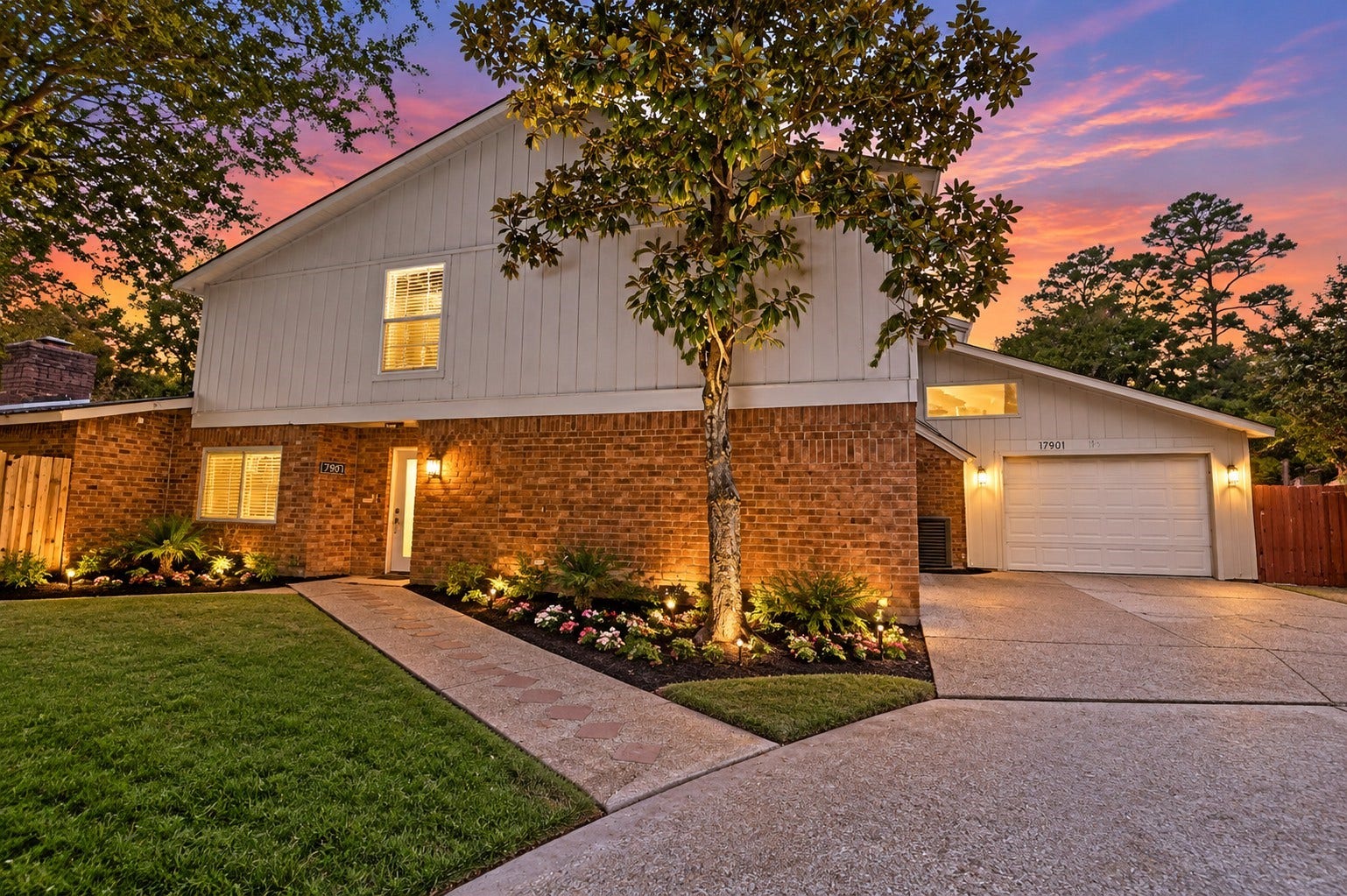 17821 S Cypress Villas Drive, Spring, TX 77379 Evening ambiance at 17821 S Cypress Villas Drvirtual twilight edit for effect.