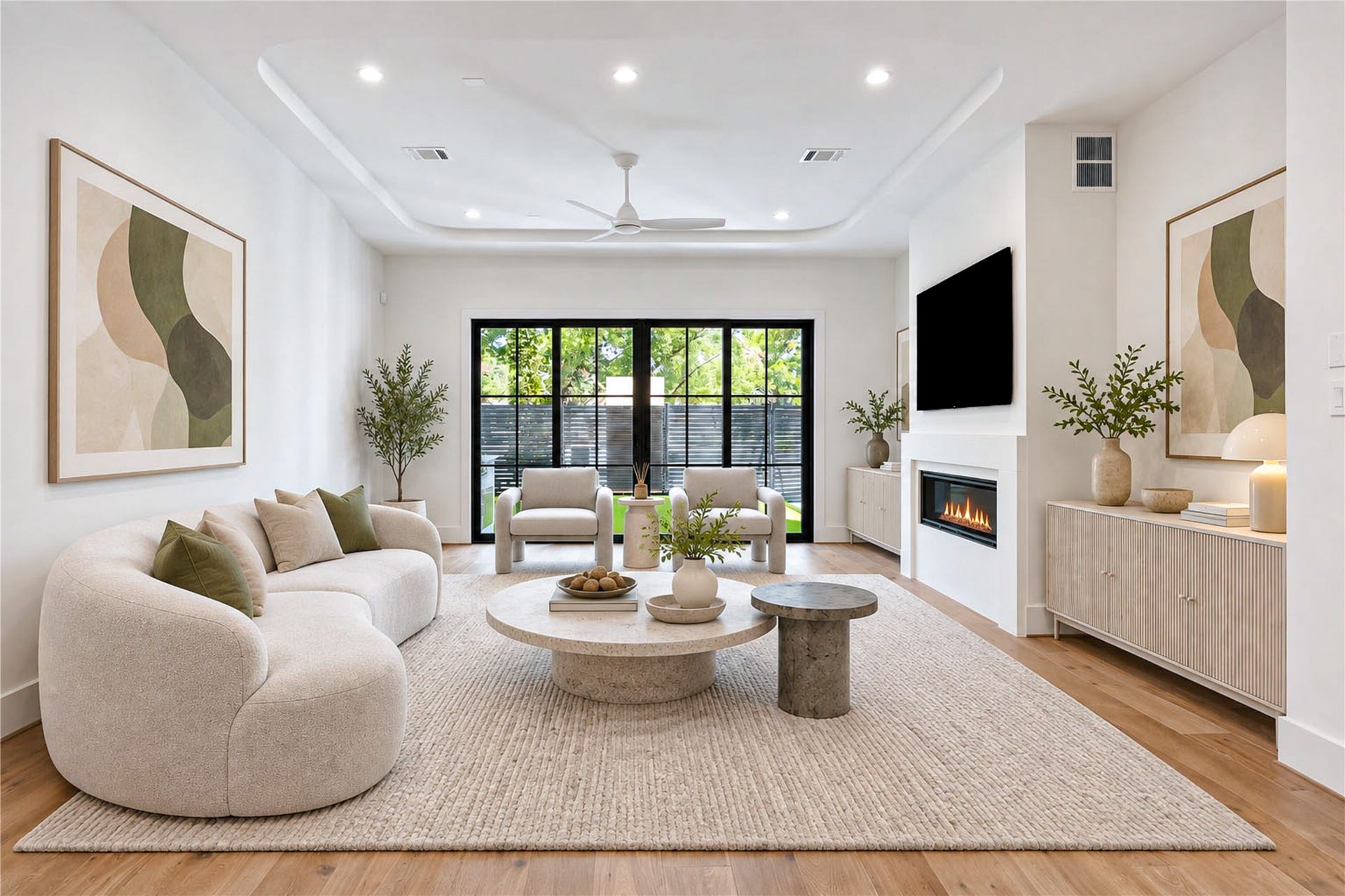 6303 Rodrigo Street, #A, Houston, TX 77007 Another view of the spacious living room (virtual staging)