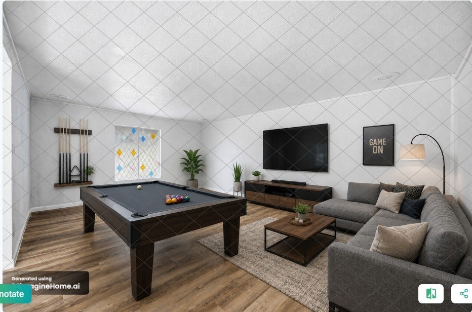 203 Wedgewood Court, Oak Ridge North, TX 77386 Game room virtual staging