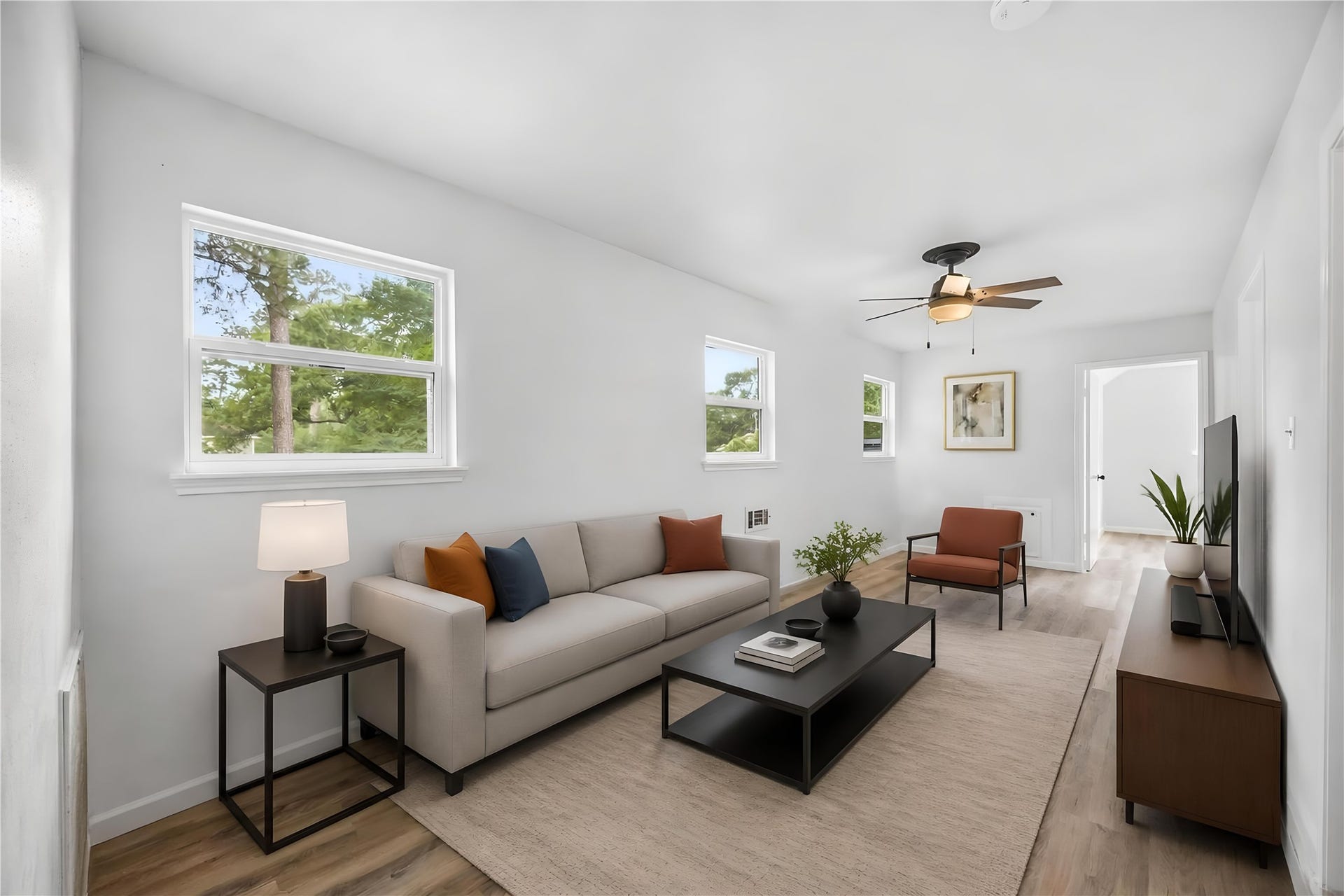 203 Wedgewood Court, Oak Ridge North, TX 77386 Living area in 2nd floor virtual staging