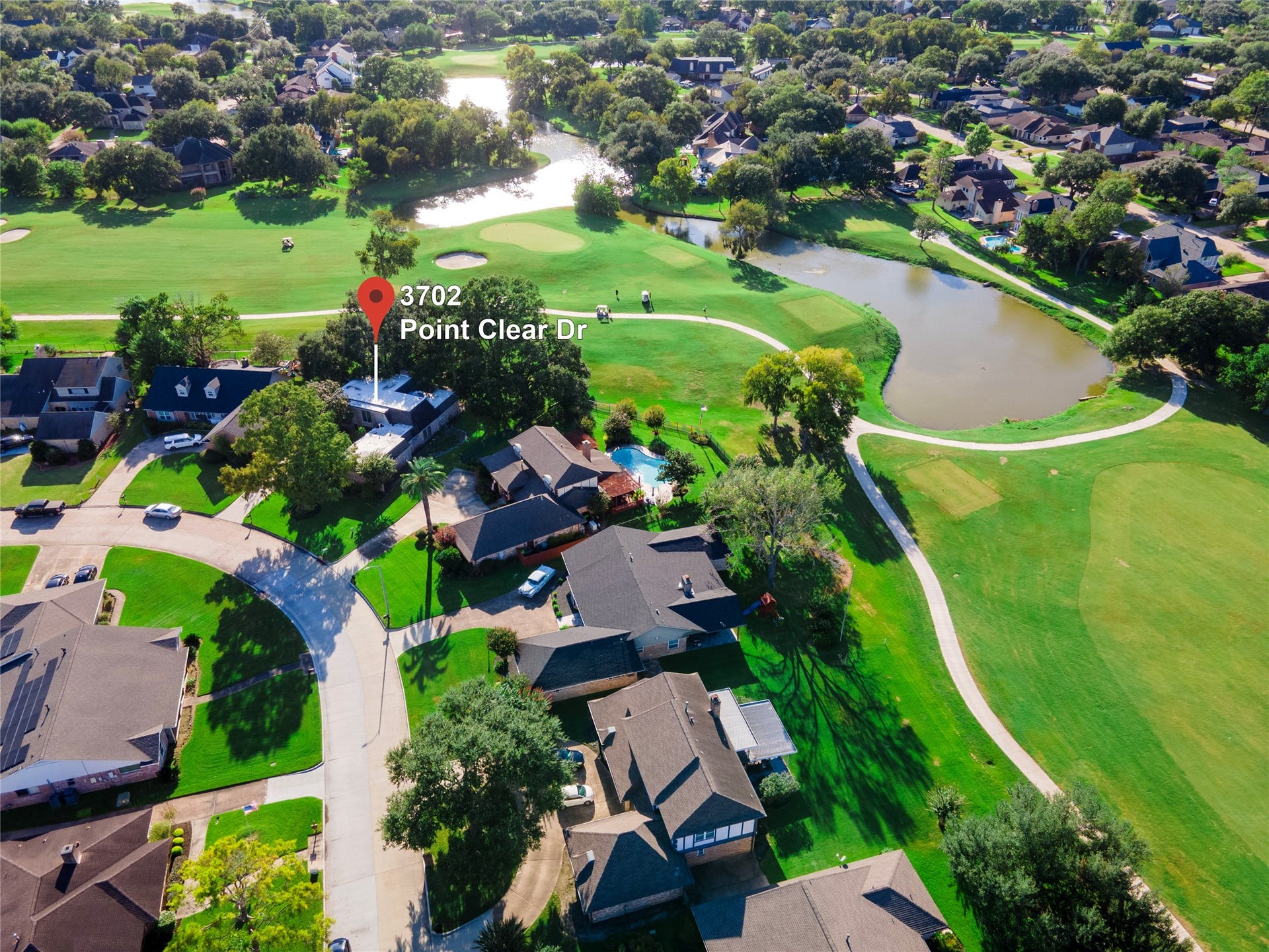 3702 POINT CLEAR Drive, Missouri City, TX 77459 The best treed lot on the golf course.