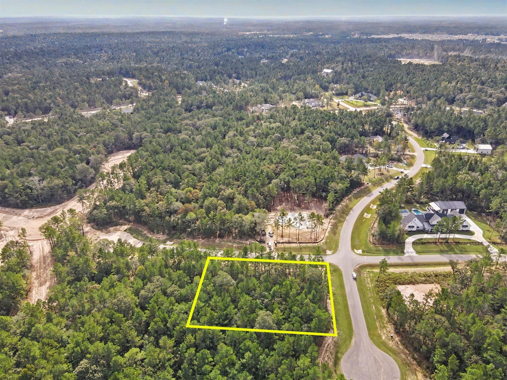 The south aerial view of the lot.
