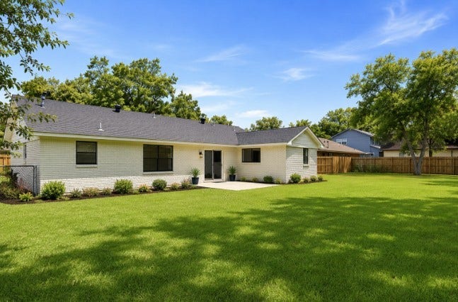 104 Oriole Lane, Angleton, TX 77515 Enjoy a spacious backyard tucked away on a quiet cul-de-sac, offering a peaceful setting with plenty of room to relax, entertain, or create your own outdoor retreat. Virtually enhanced to showcase the possibilities of this inviting space.