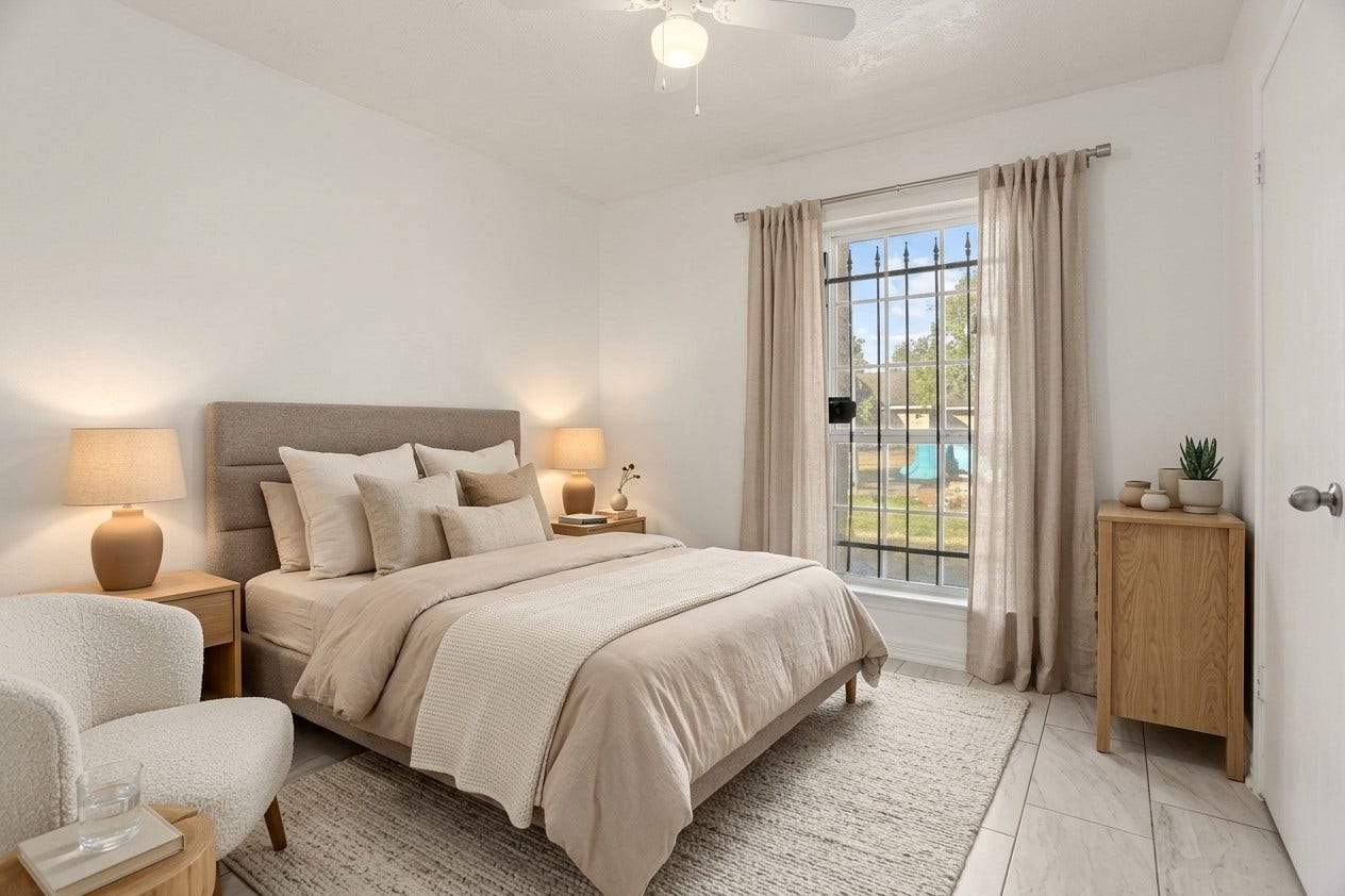 Second bedroom offering flexibility for guests, an office, or additional living space.*virtually staged*