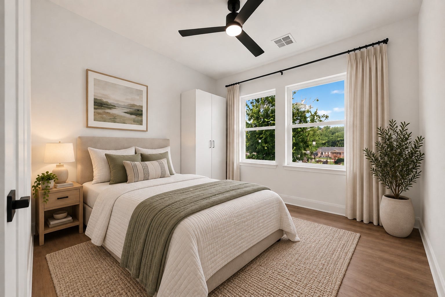 Virtually Staged. Secondary bedroom #2.