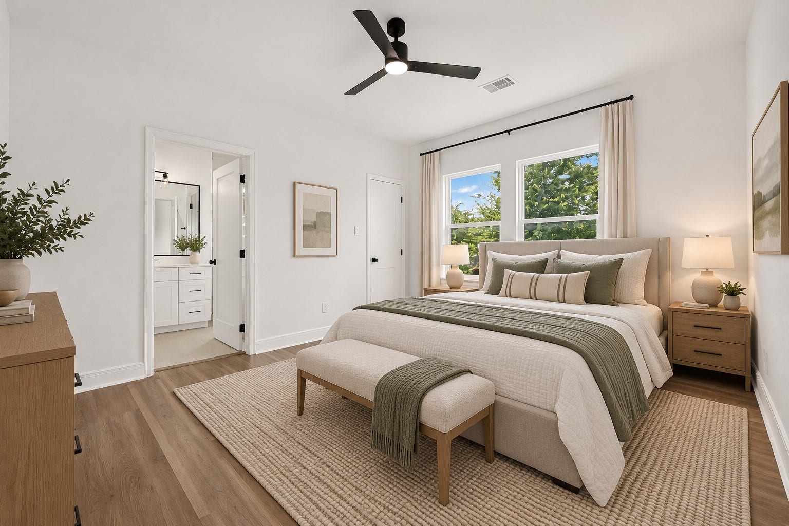 Virtually Staged. Primary bedroom.
