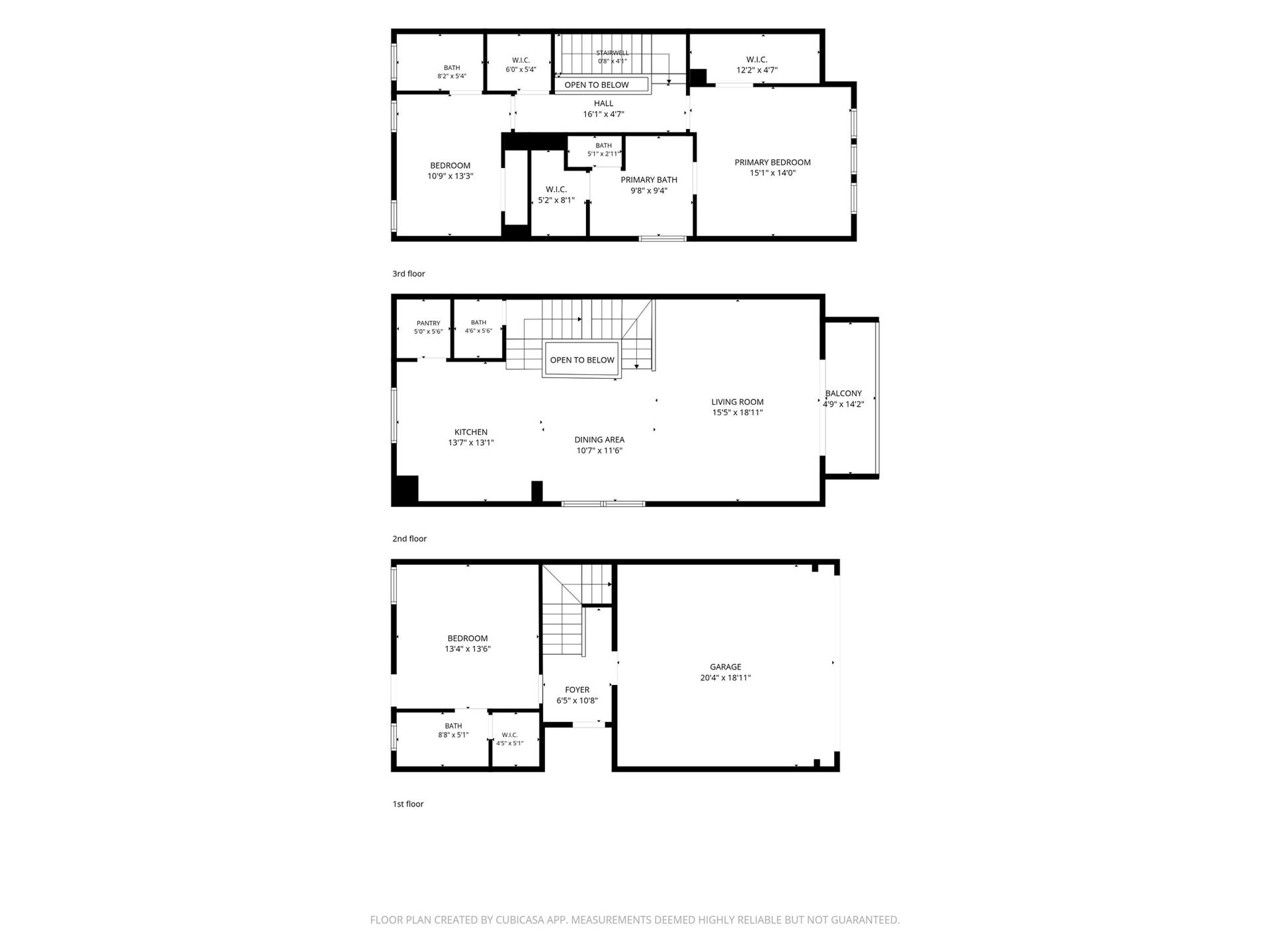 2521 Francis Street, Houston, TX 77004 Floor plan for all three floors (Sample photo from same floor plan next to the address)