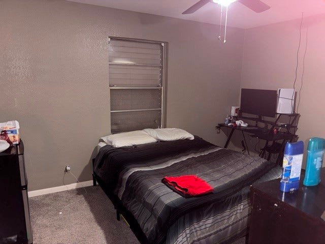 1909 11th Avenue, La Marque, TX 77568 Bedroom #3 downstairs. This bedroom also has a half bath.