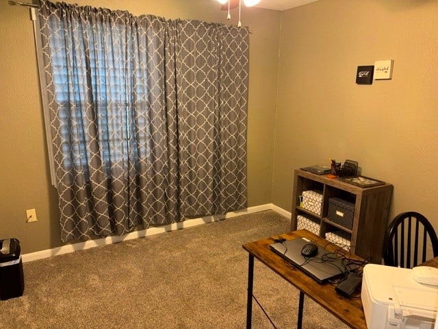 1909 11th Avenue, La Marque, TX 77568 Bedroom #2 downstairs being used as an office.