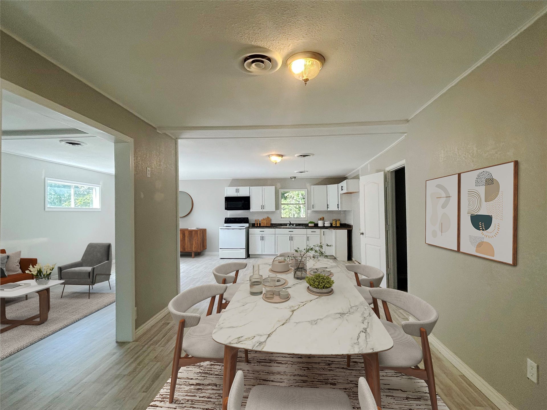 602 Bluebonnet Drive, La Marque, TX 77568 Dining/kitchen virtually staged