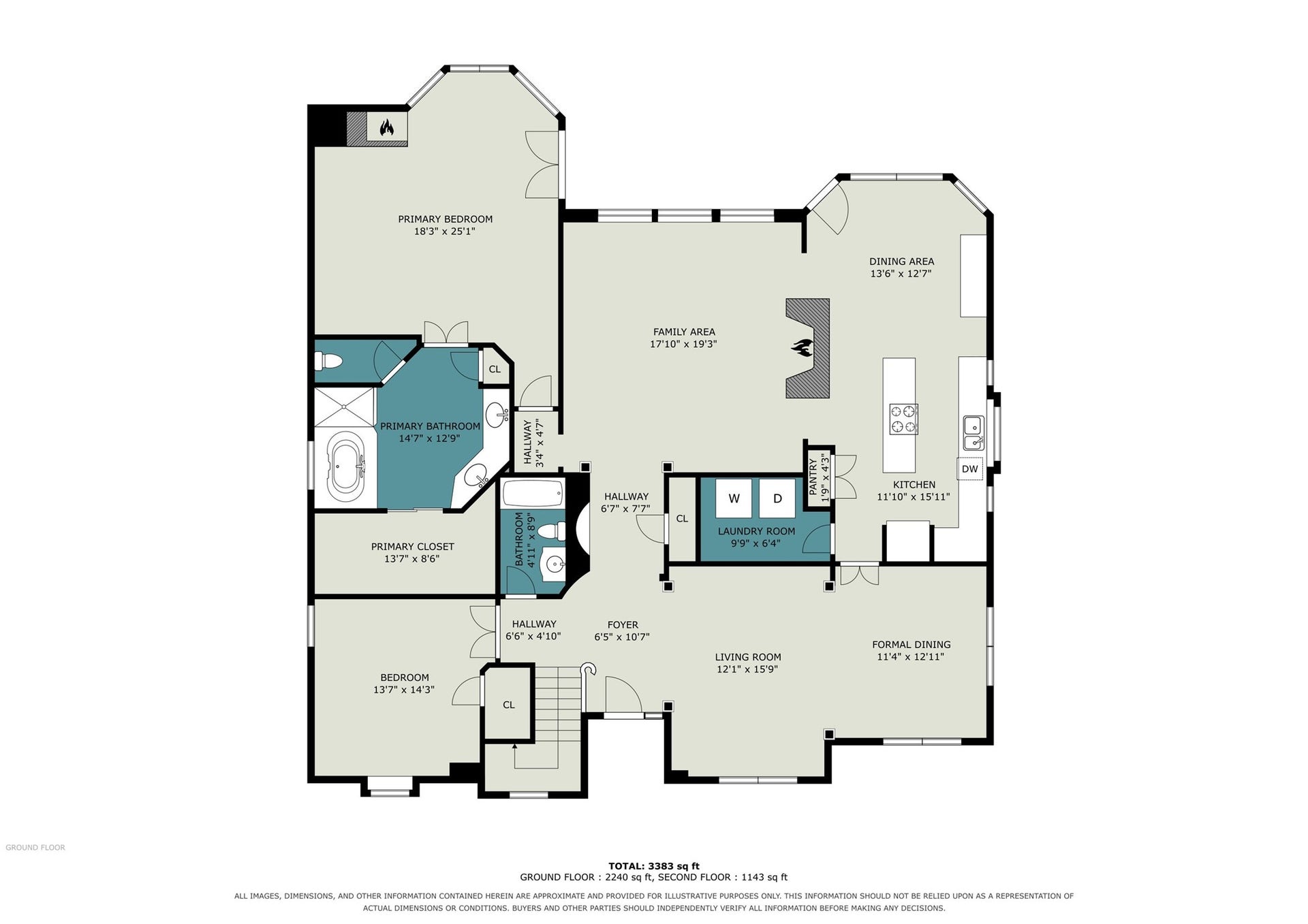 5406 Brook Bend Drive, Sugar Land, TX 77479 1st floor floorplan sketch