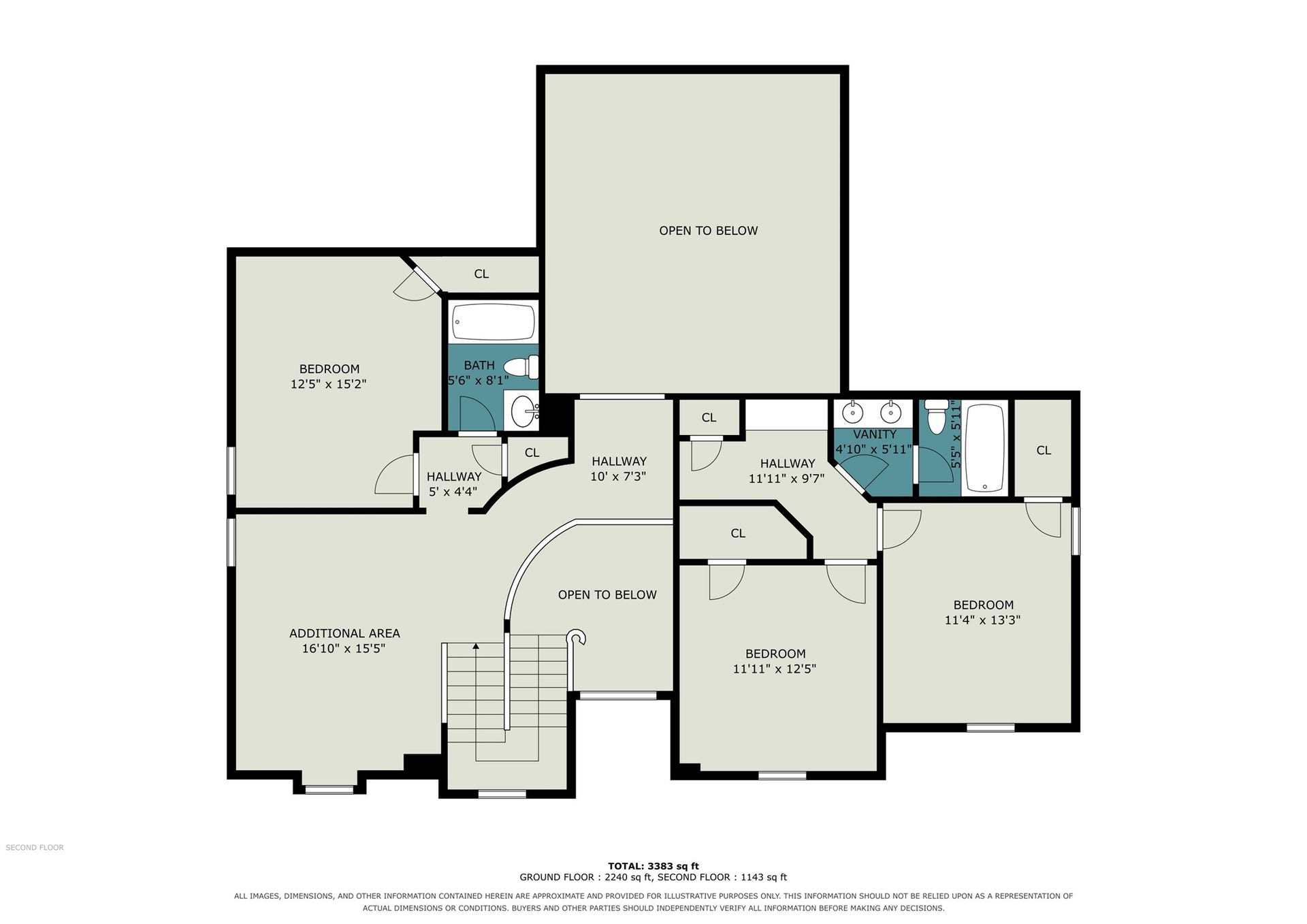 5406 Brook Bend Drive, Sugar Land, TX 77479 2nd floor floorplan sketch