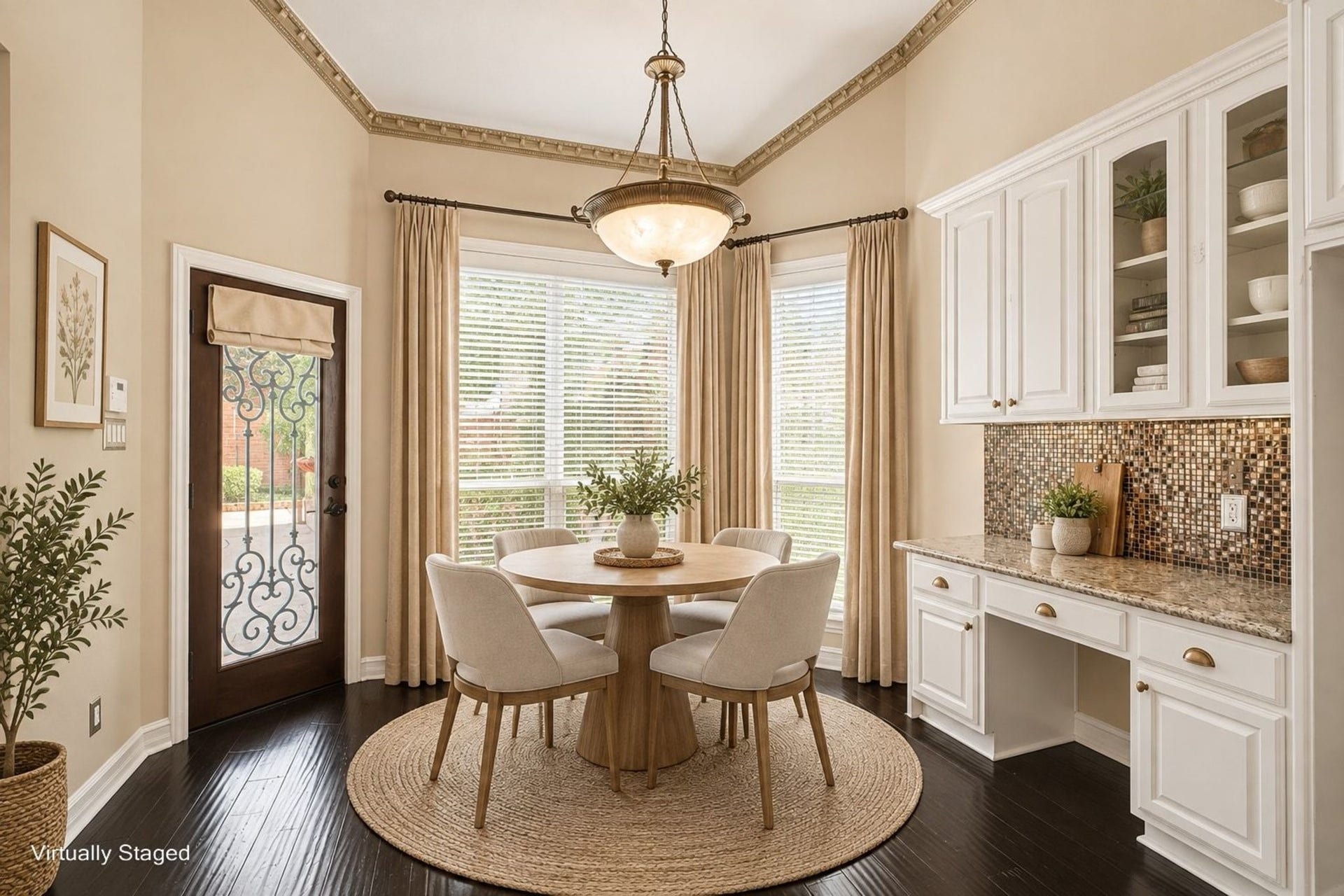 5406 Brook Bend Drive, Sugar Land, TX 77479 Virtually staged breakfast nook is a great place for casual meals