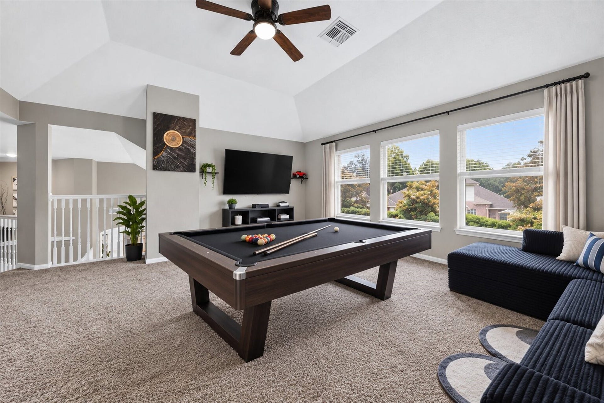 11235 Stoney Meadow Drive, Houston, TX 77095 Large game room for movie nights. (Virtual Staging)