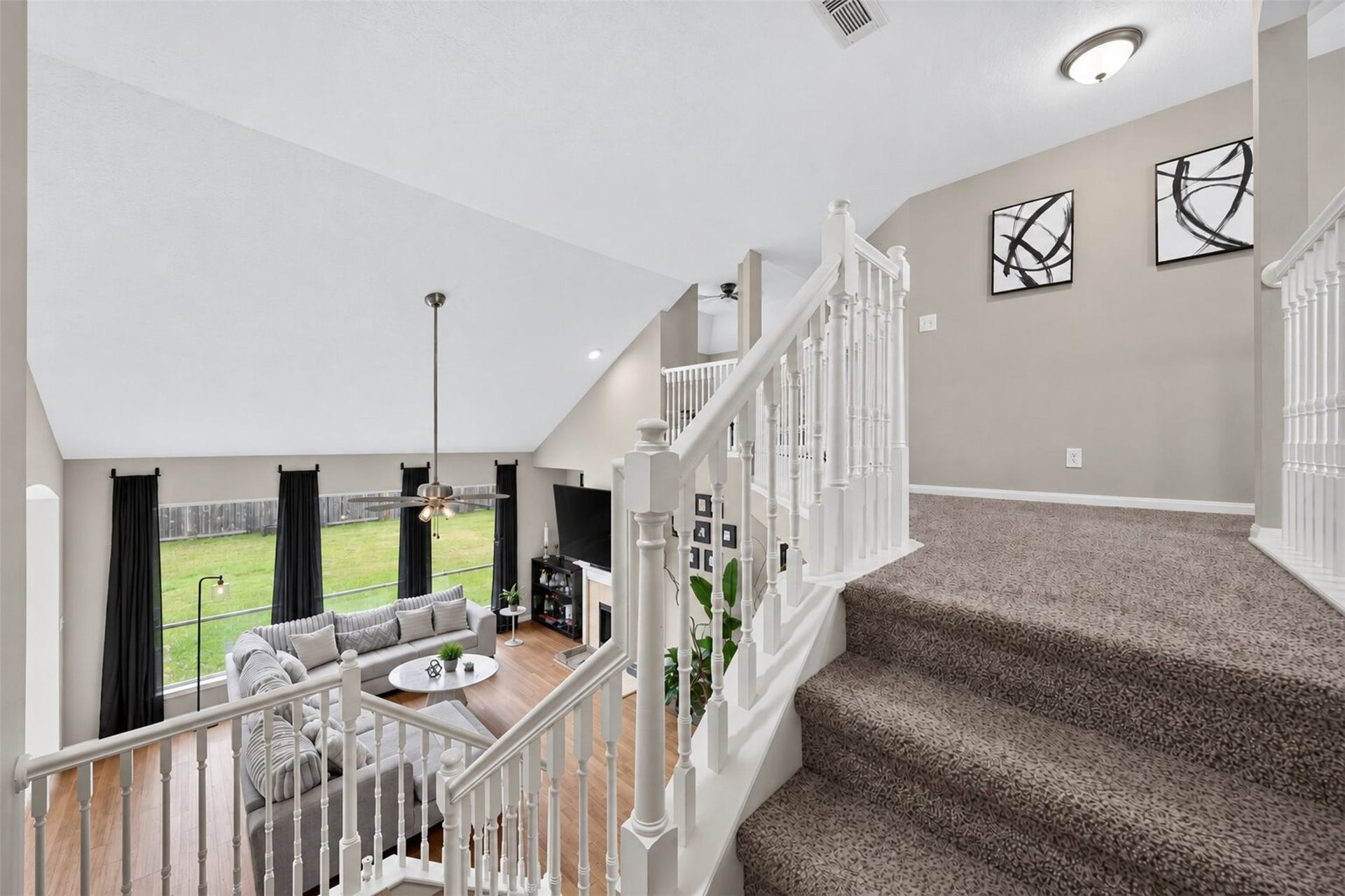 11235 Stoney Meadow Drive, Houston, TX 77095 View to large family room from upstairs.