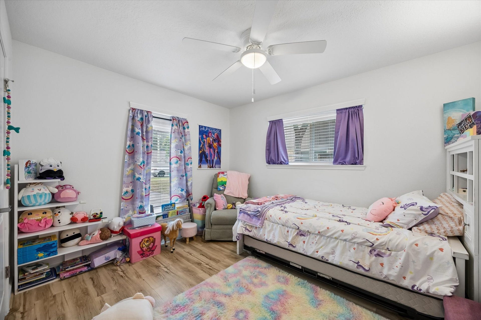 5914 Y Street, Katy, TX 77493 One of three spacious secondary bedrooms, all featuring 2" slat blinds & ceiling fans! All interior doors have been replaced throughout the home!
