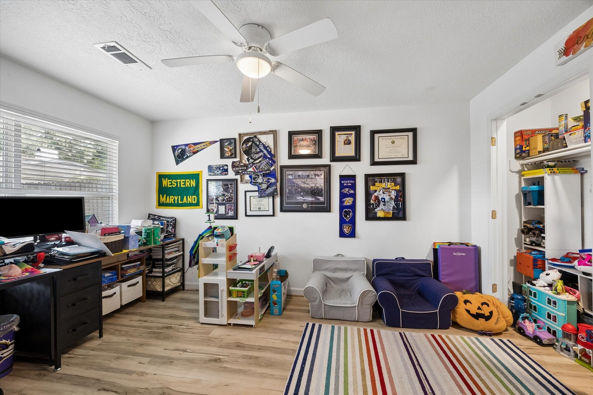 5914 Y Street, Katy, TX 77493 Third secondary bedroom is currently used as a combination study & game room! This home has a very flexible floor plan & excellent storage!