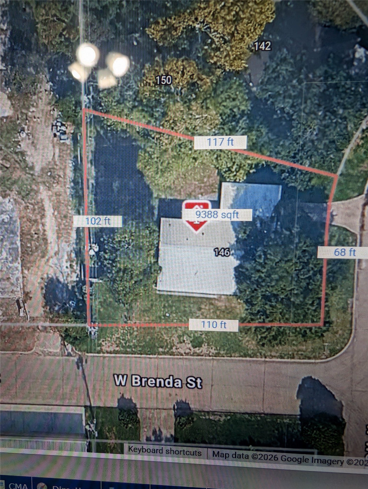 146 W Brenda Street, Houston, TX 77076 Aerial View showing lot measurements