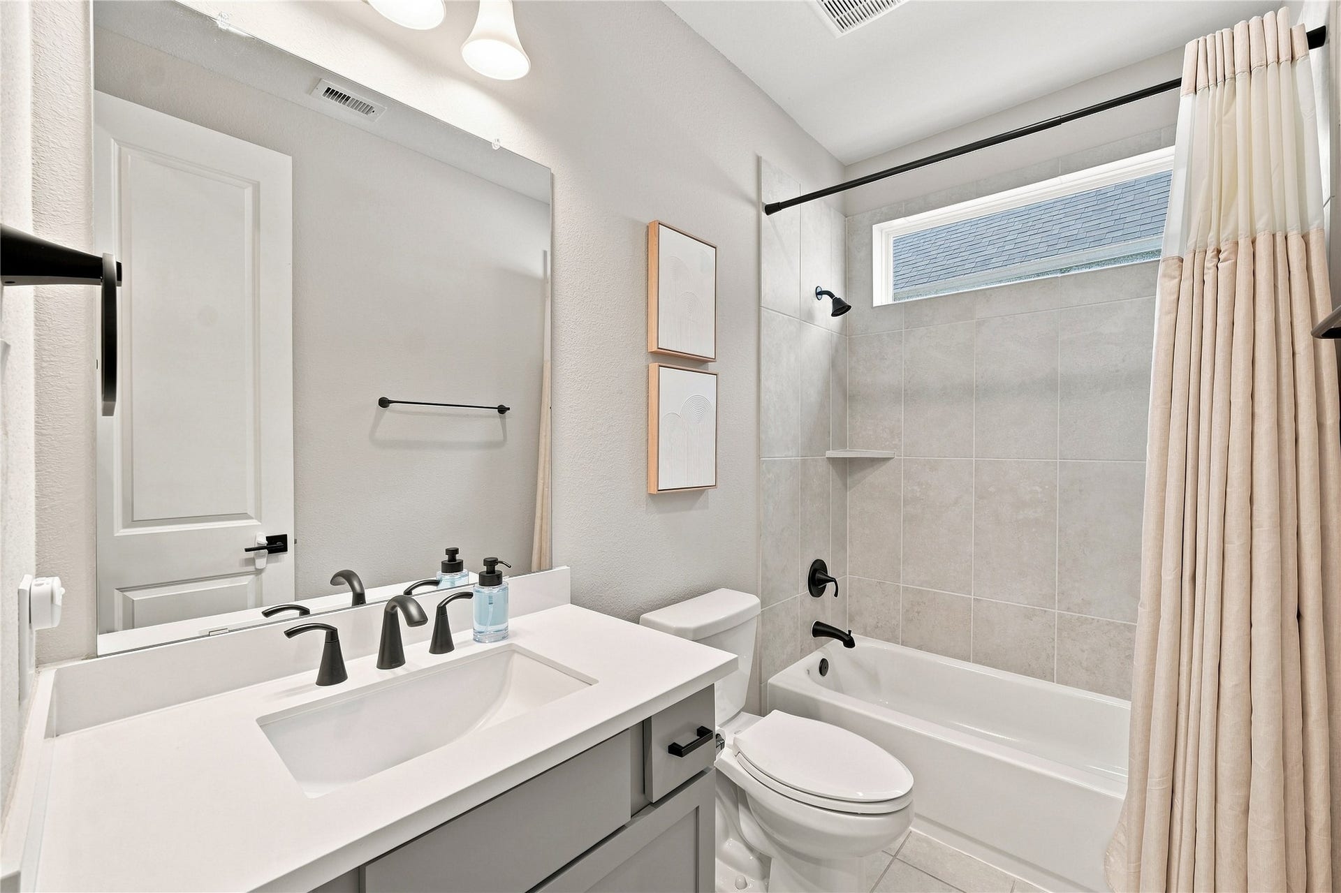 3011 Lantana Trail, Katy, TX 77493 Downstairs full bathroom is accessible to anyone on the first floor, but directly next to the bedroom (currently set up as a nursery).