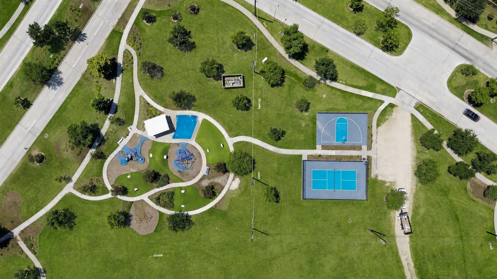 3011 Lantana Trail, Katy, TX 77493 One of many parks in Cane Island, this one a short walk from the home features trails, pickleball, playground and a sports court!
