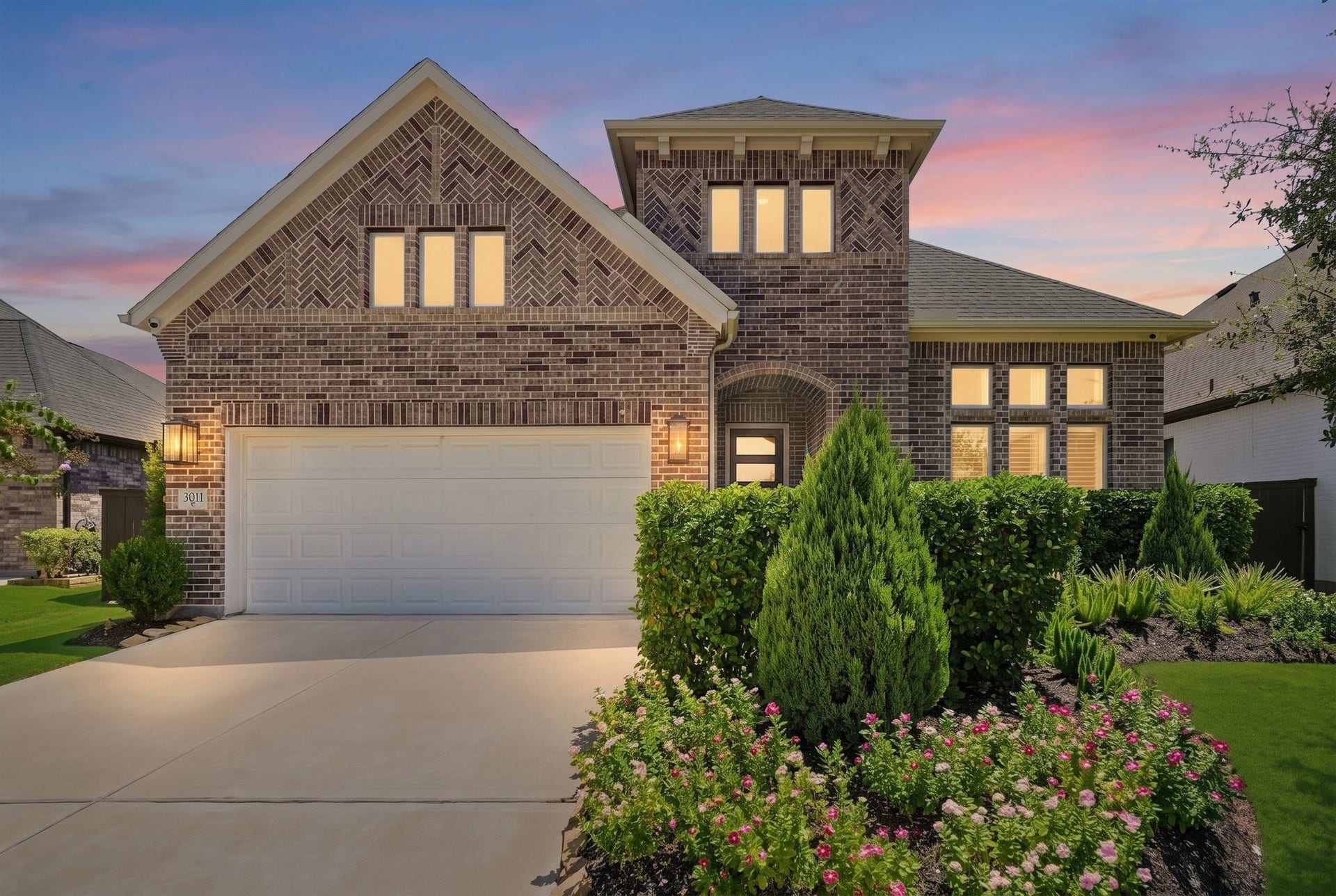 3011 Lantana Trail, Katy, TX 77493 Built in 2022 by Coventry Homes, this 2,858 sq ft home in Cane Island, Katy, TX offers a flexible floor plan and a premium cul-de-sac/greenbelt setting with no direct back neighbors. Highlights include LVP flooring downstairs, 3-car tandem garage, whole-home water softener, built-in wine fridge, security system, camera prewire, gas lanterns, landscape lighting and covered patio.