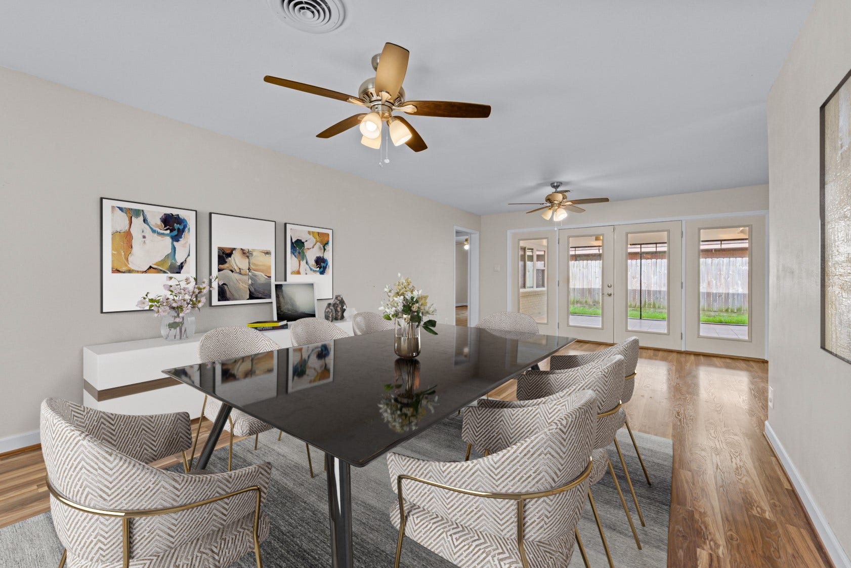 Virtually staged as a dining room to show decorating possibilities.
