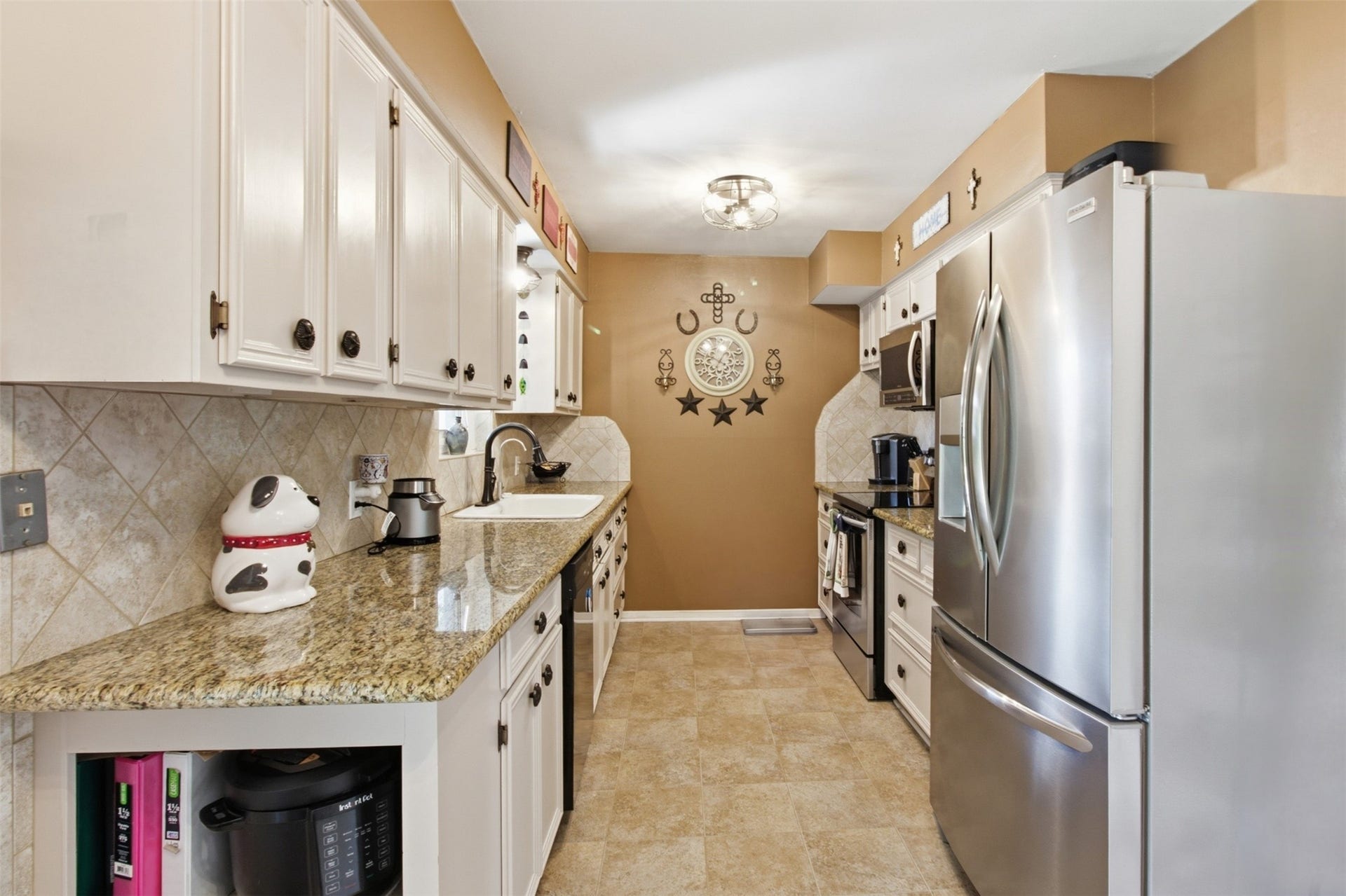 Kitchen with granite countertops
