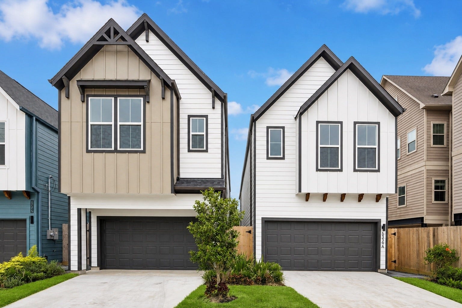 Beautiful Modern Farmhouse homes w/ Private driveway and Back Yard.