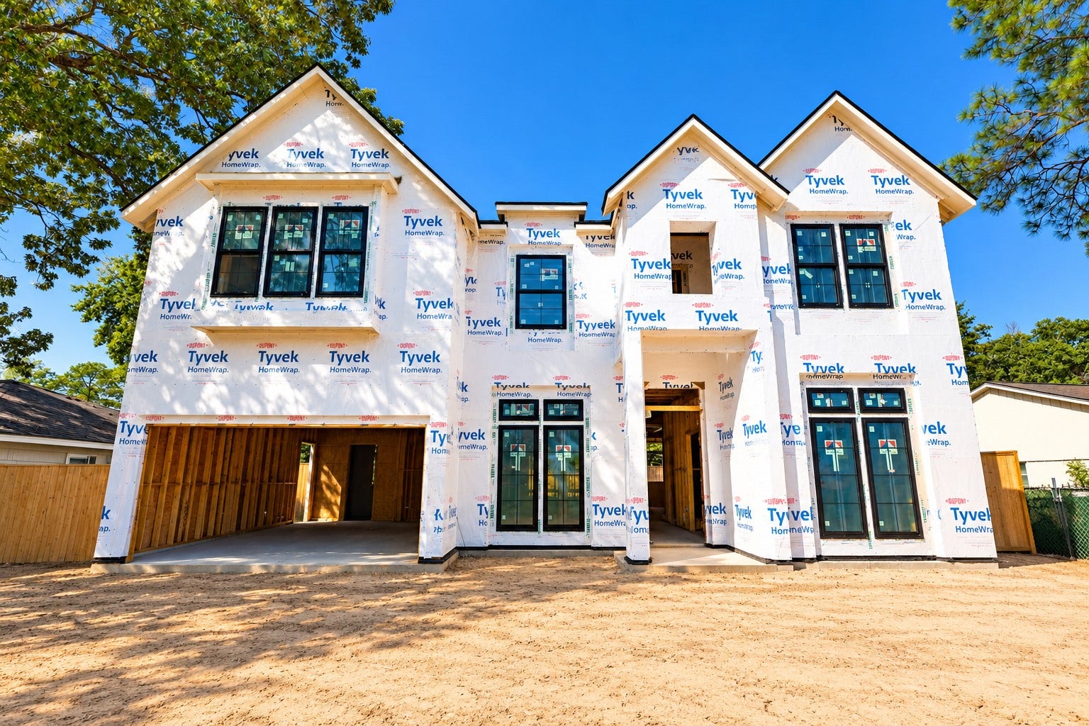 Front Elevation Construction Site Photo taken 10/22/26. Exterior will be brick w/ cast stone front entry.