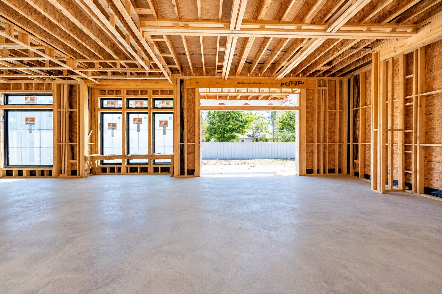Family Room offers 12 ft ceilings, engineered wood floor, gas fireplace & wall of sliding windows that lead out to the covered patio & outdoor kitchen. Open Breakfast area & Chef's Kitchen behind the family Room. Construction Photo taken 10/22/26