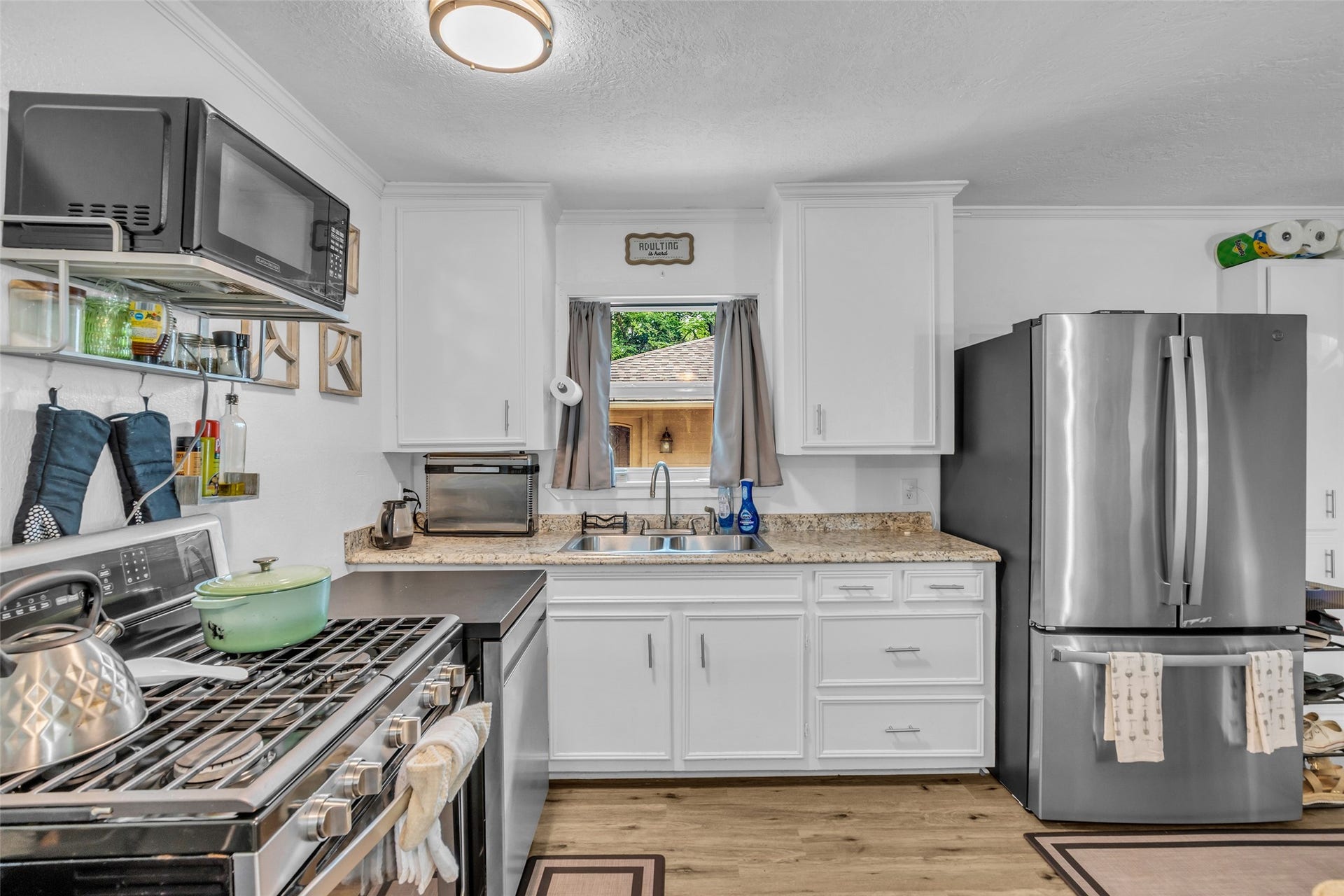 granted counters tops and this refrigerator stays