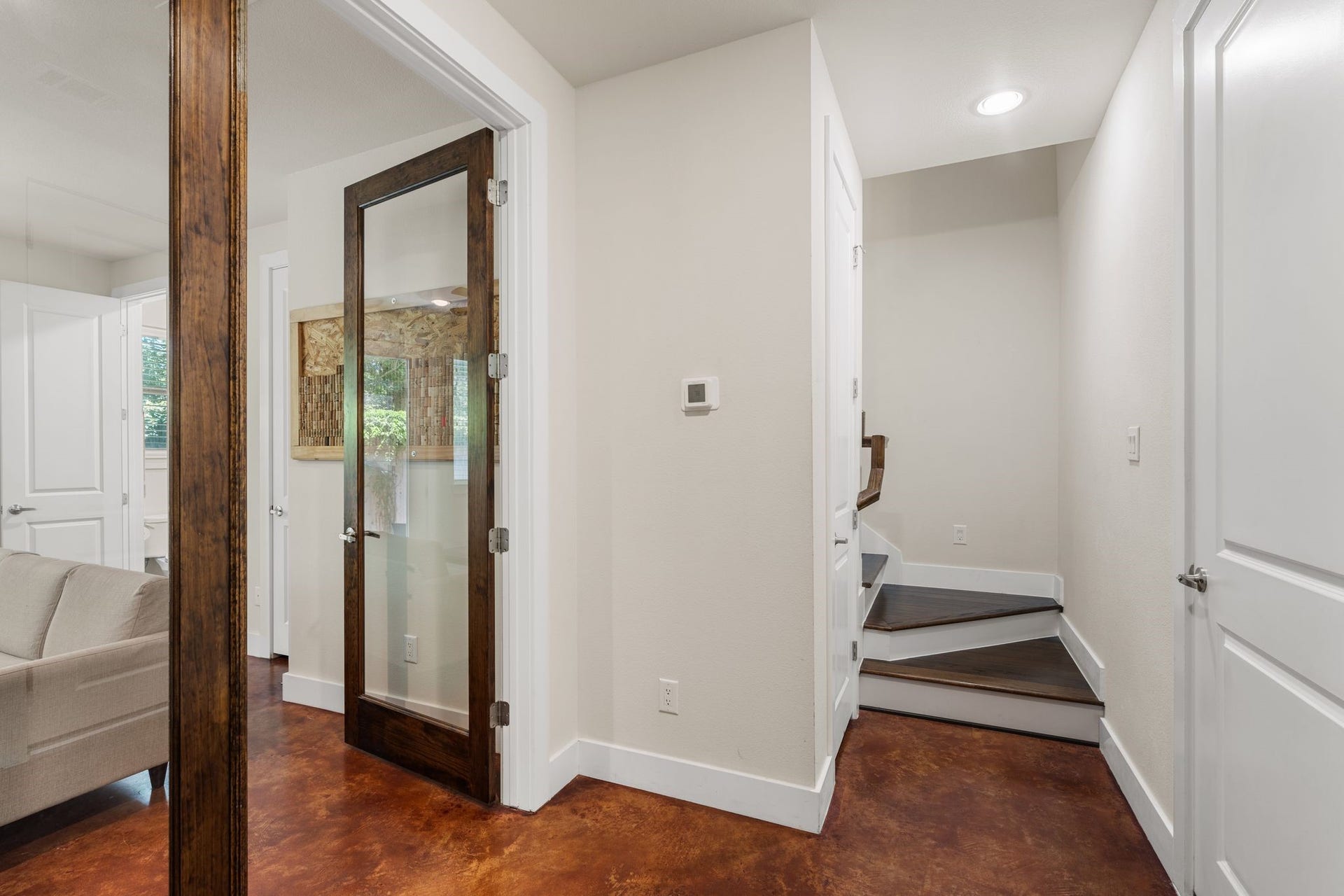 The stairs escort you to the 2nd floor living area.