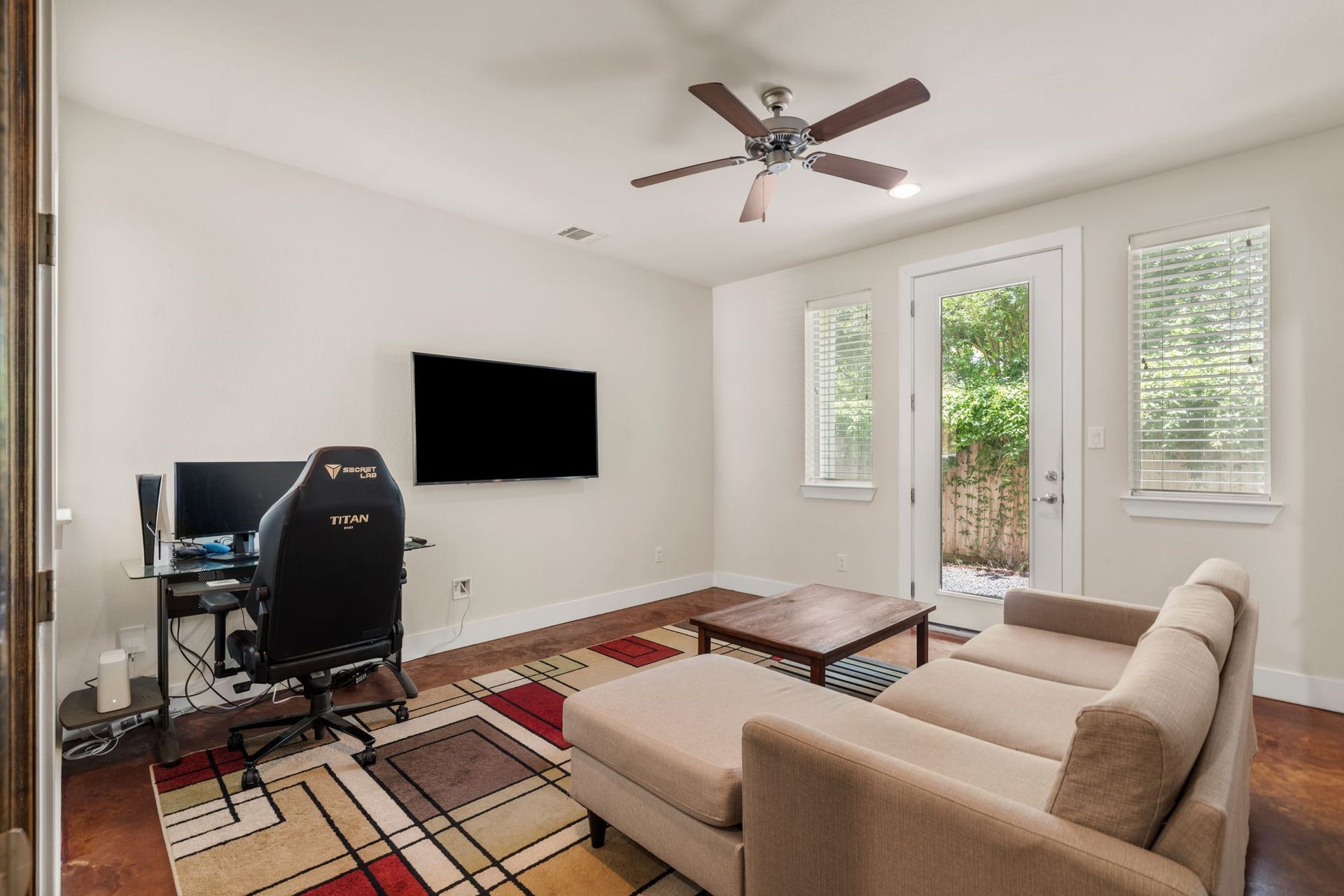 Whether you need a secluded guest suite or a quiet home office, this space delivers.