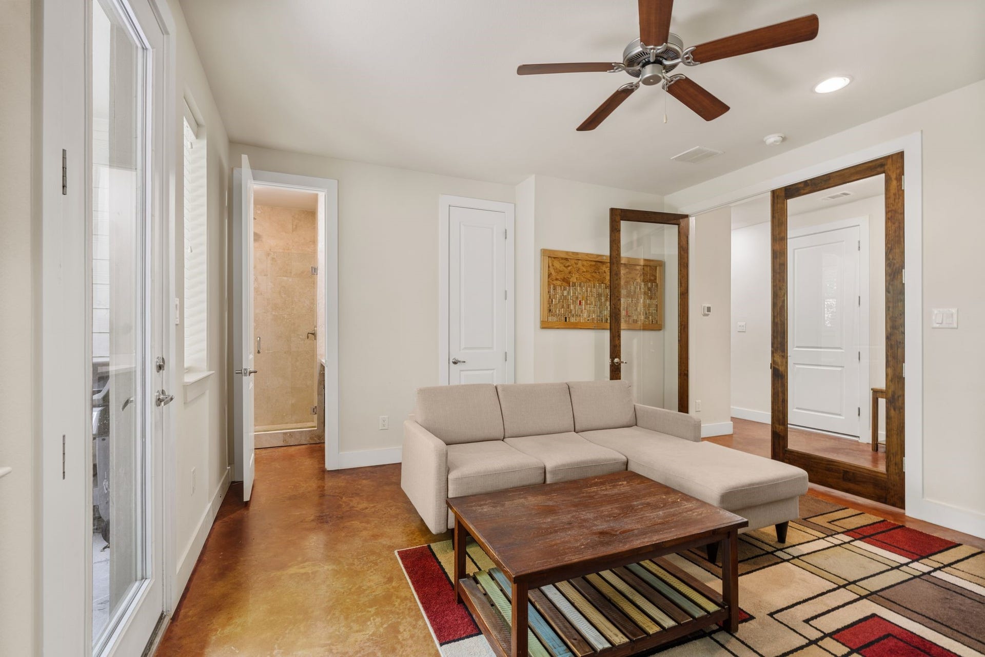 Enjoy direct access to the covered patio and easy to maintain backyard.