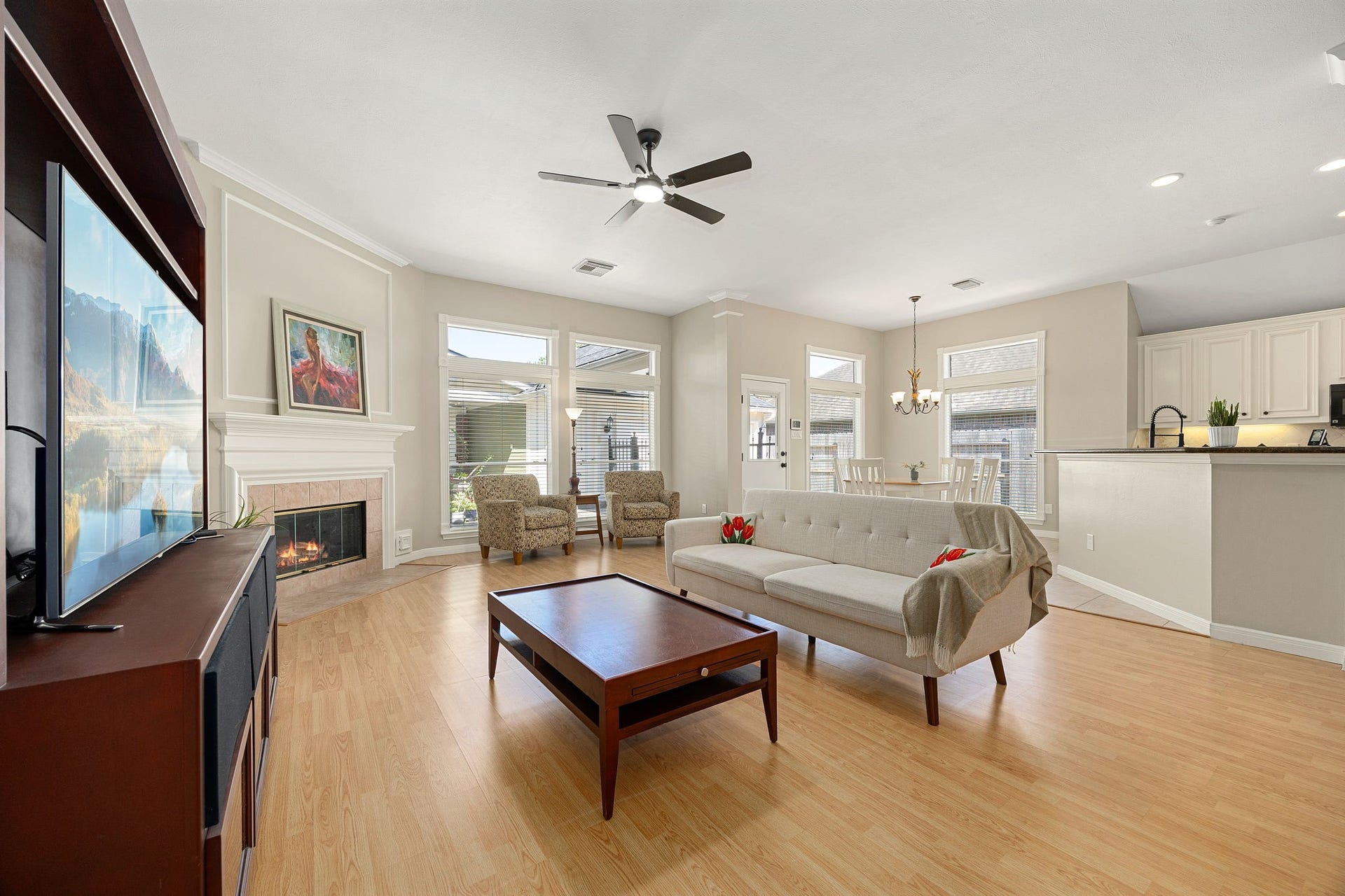 8327 E Copper Village Drive, Houston, TX 77095 This open-concept space flows seamlessly into the kitchen and breakfast areas, creating an easy, connected layout for everyday living.