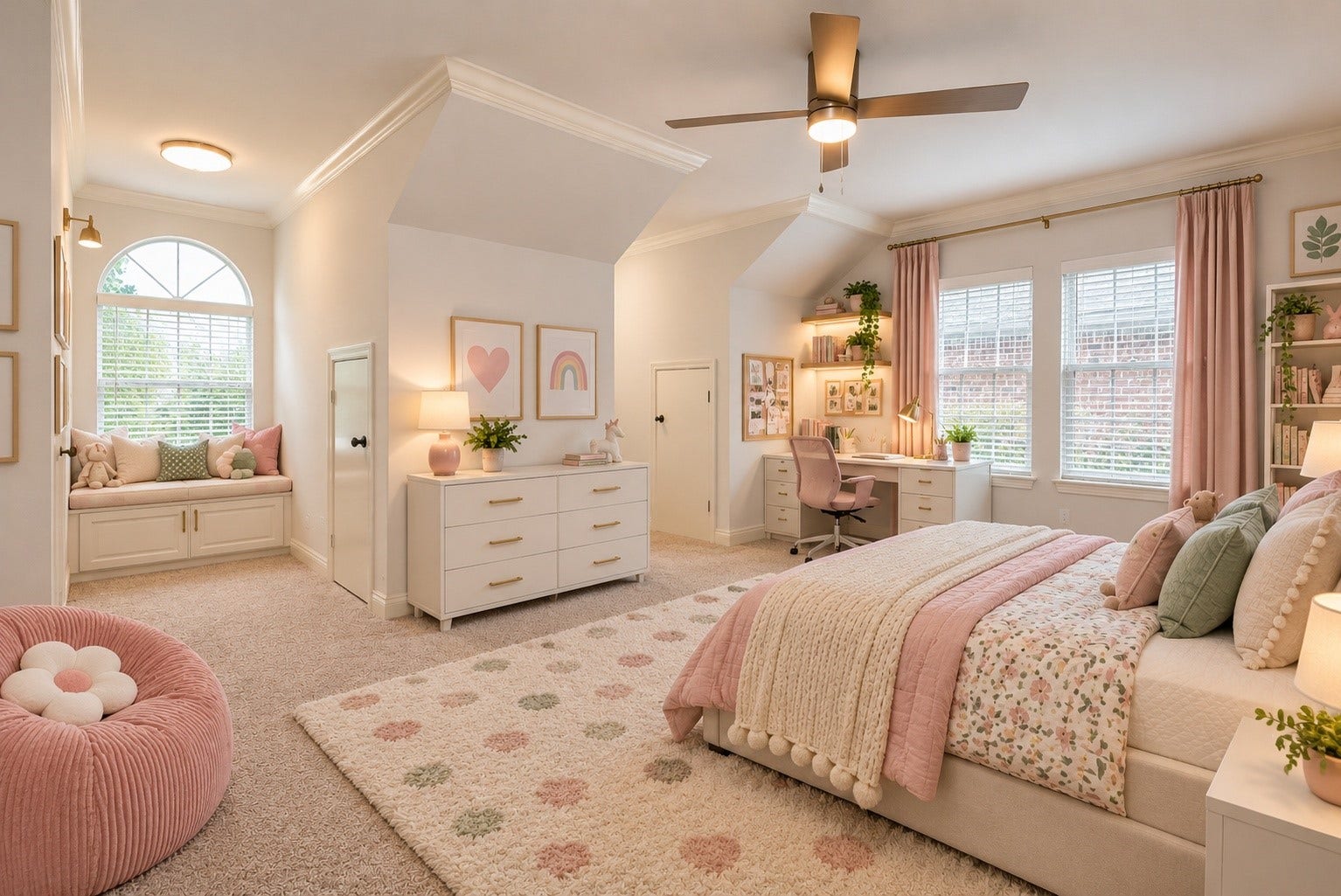 3134 Old Masters Drive, Sugar Land, TX 77479 Amazing secondary bedroom upstairs - any child would love this! Small closet doors and two (2) window seats. *Virtually Staged