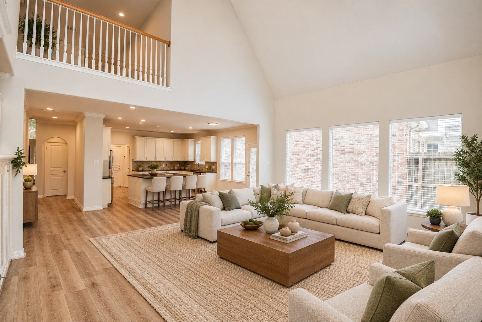 3134 Old Masters Drive, Sugar Land, TX 77479 Large Family Room - opens to the Game Room above. *Virtually Staged