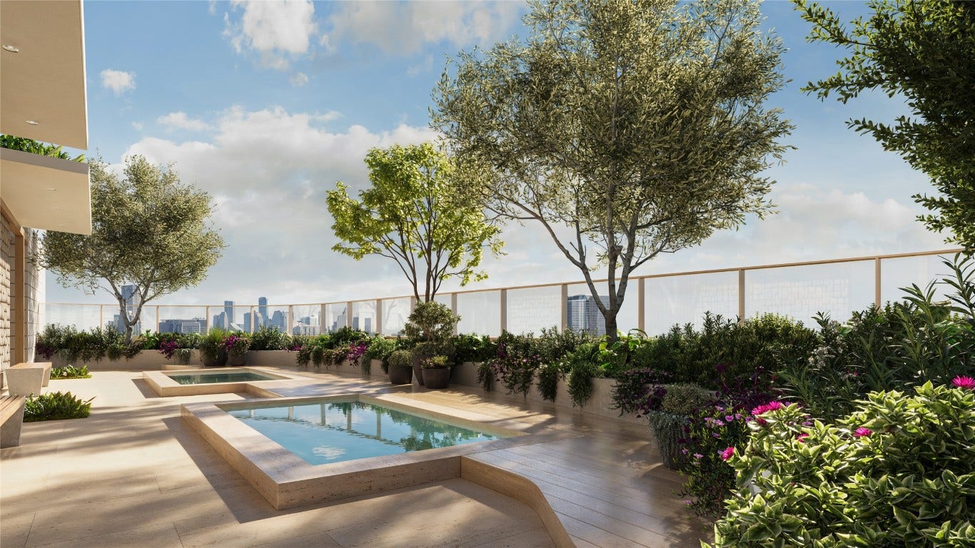 102 Asbury Street, #3101, Houston, TX 77007 The Relaxation Patio features both hot and cold plunge pools.