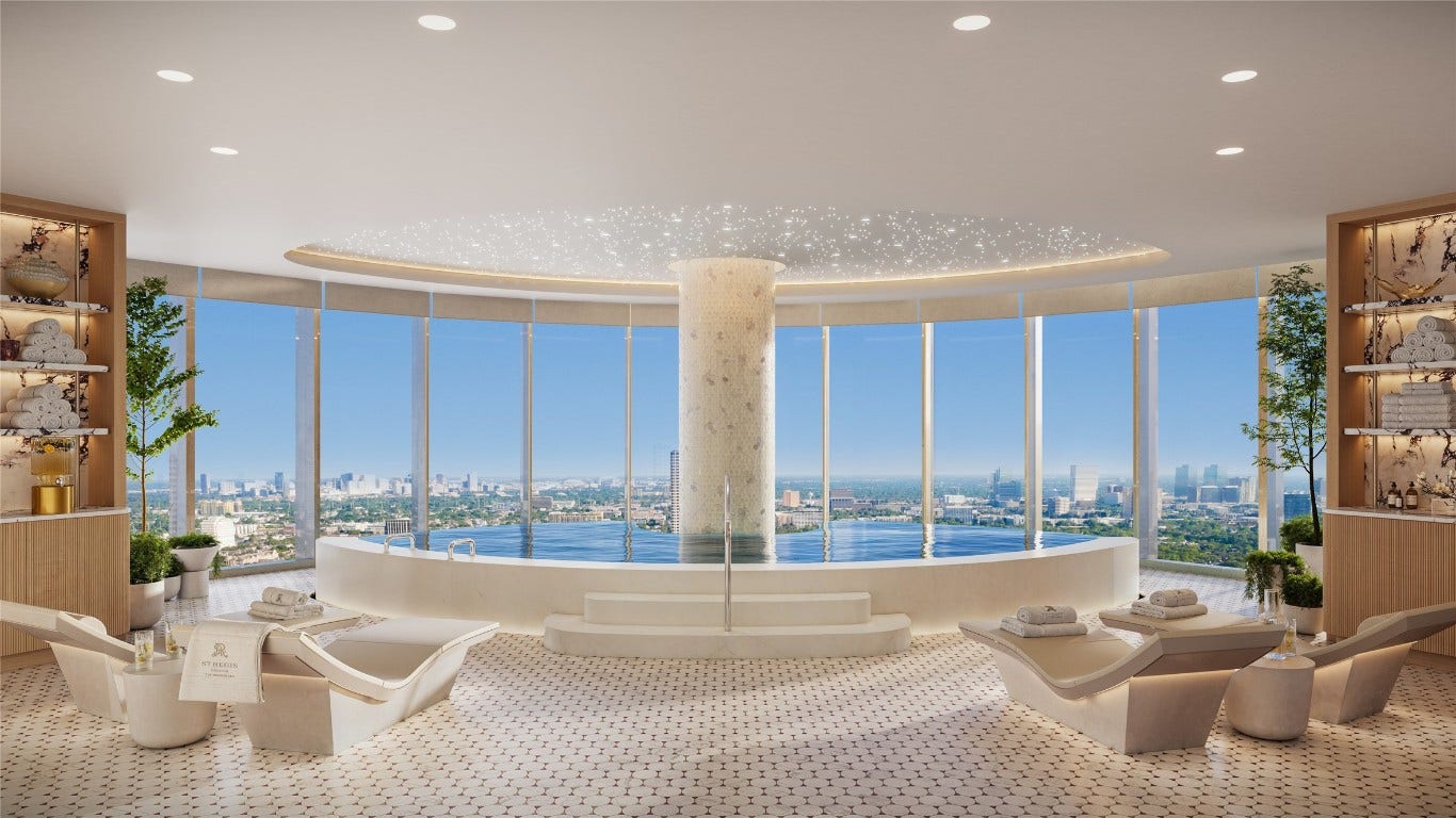 102 Asbury Street, #3101, Houston, TX 77007 The Signature Spa and wellness centerset against the magnificent backdrop of the city's panoramafeatures private treatment rooms, separate steam rooms, plunge pool, and windowed saunas overlooking the horizon.