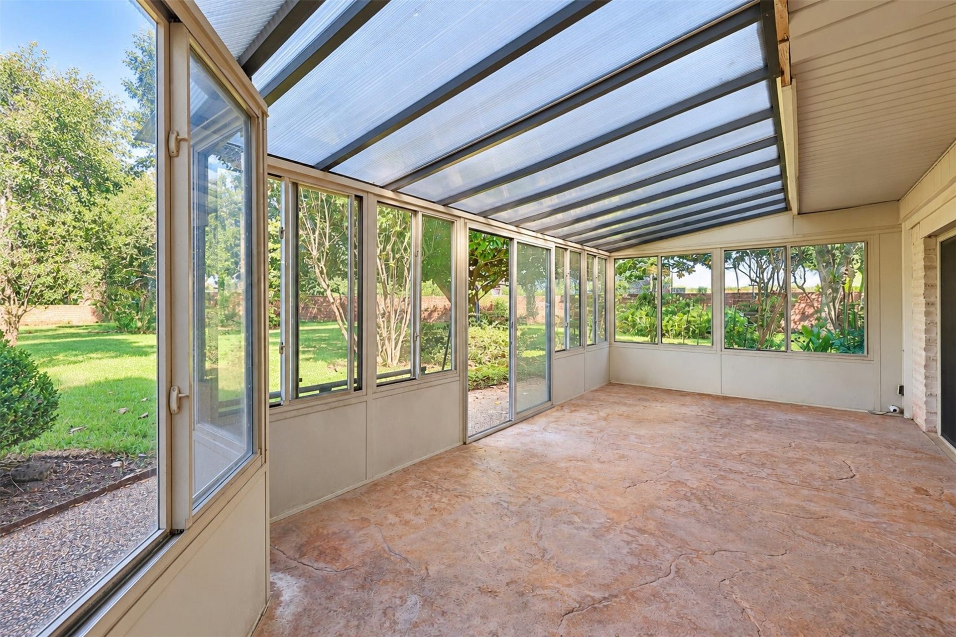Flex space can be an atrium, sun porch, green house, play area.