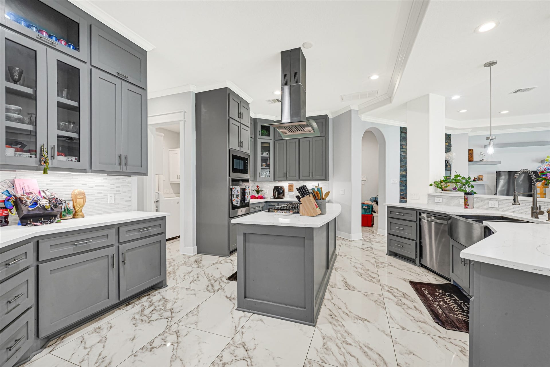 4210 Hidden Winds Drive, Spring, TX 77386 Spacious kitchen features abundant cabinetry, generous counter space, and a central cooking island.
