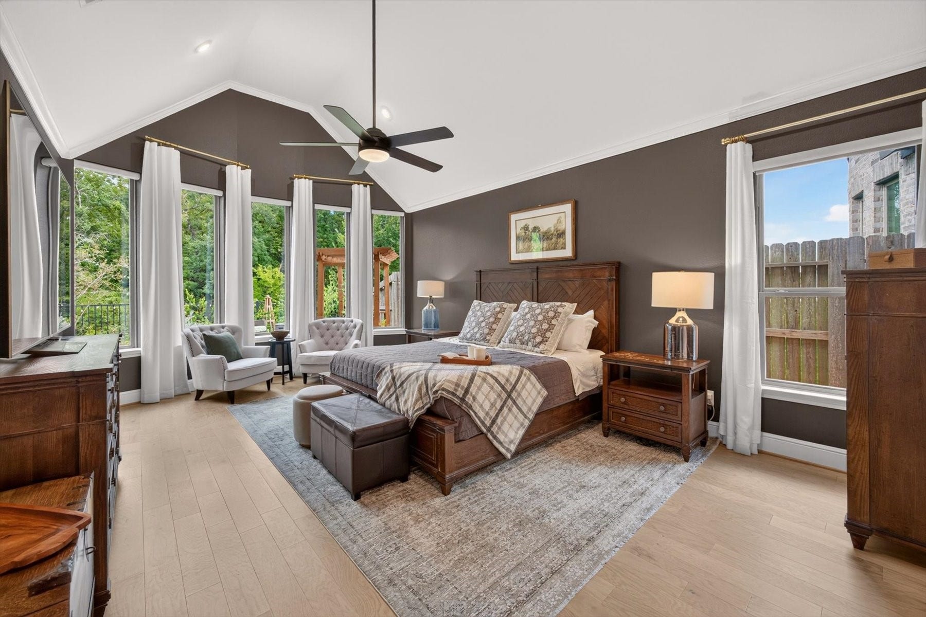 1219 Mcmurtry Ridge Drive, Katy, TX 77494 Welcoming primary bedroom large enough for a bedroom suite plus a sitting area.