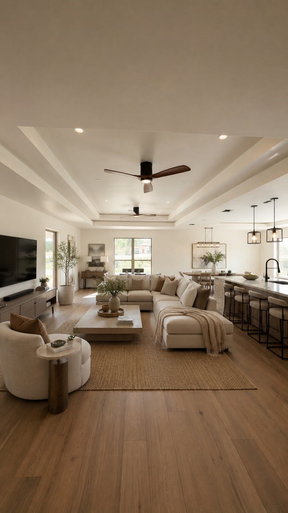 2109 County Road 353, Brazoria, TX 77422 AI RENDERING OF STAGED LIVING ROOM